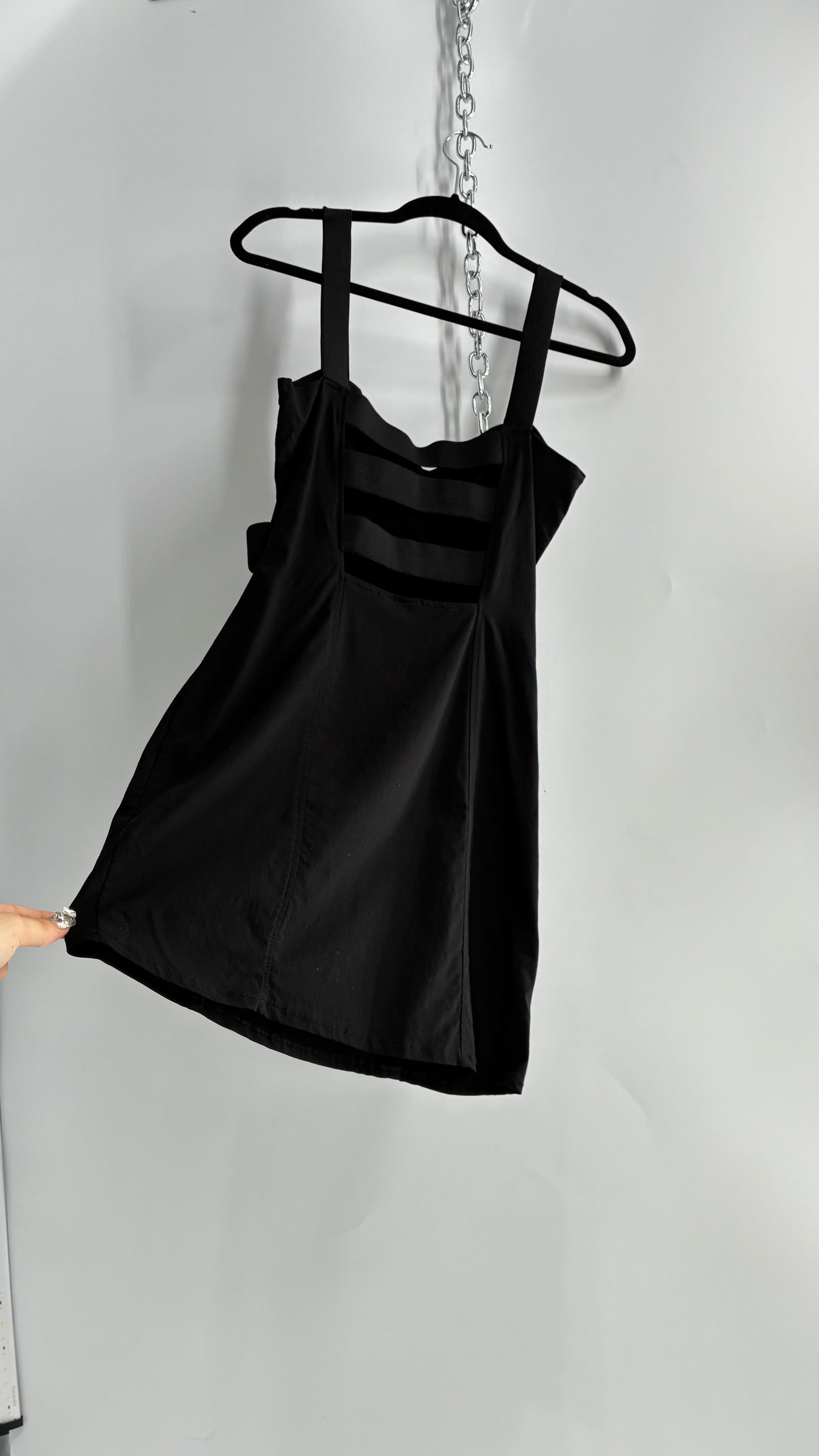 Vintage Black Cut Out Mini Dress (14)