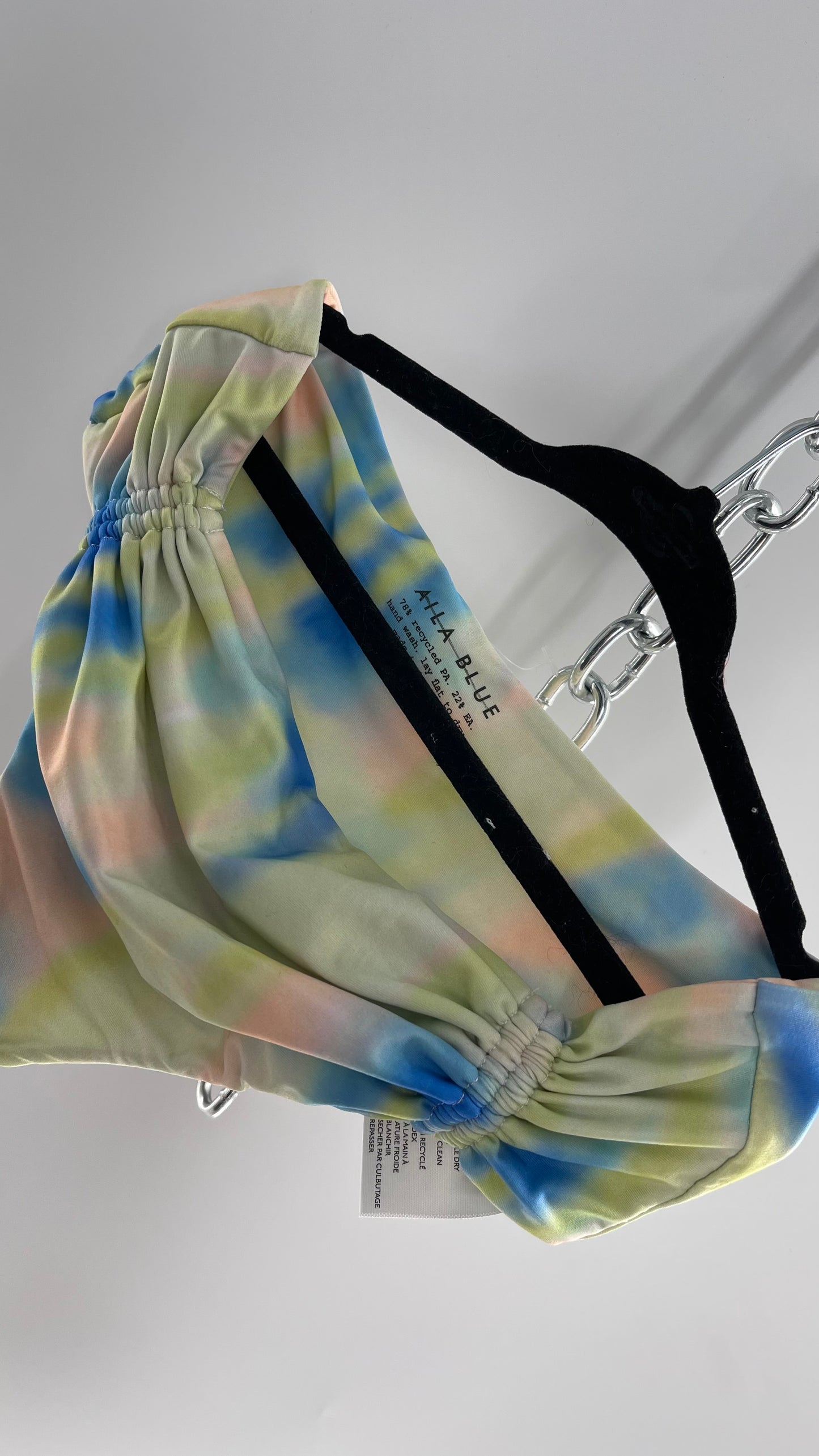 AILA BLUE Pastel Tie Dye Cheeky Swim Bottoms (Small)