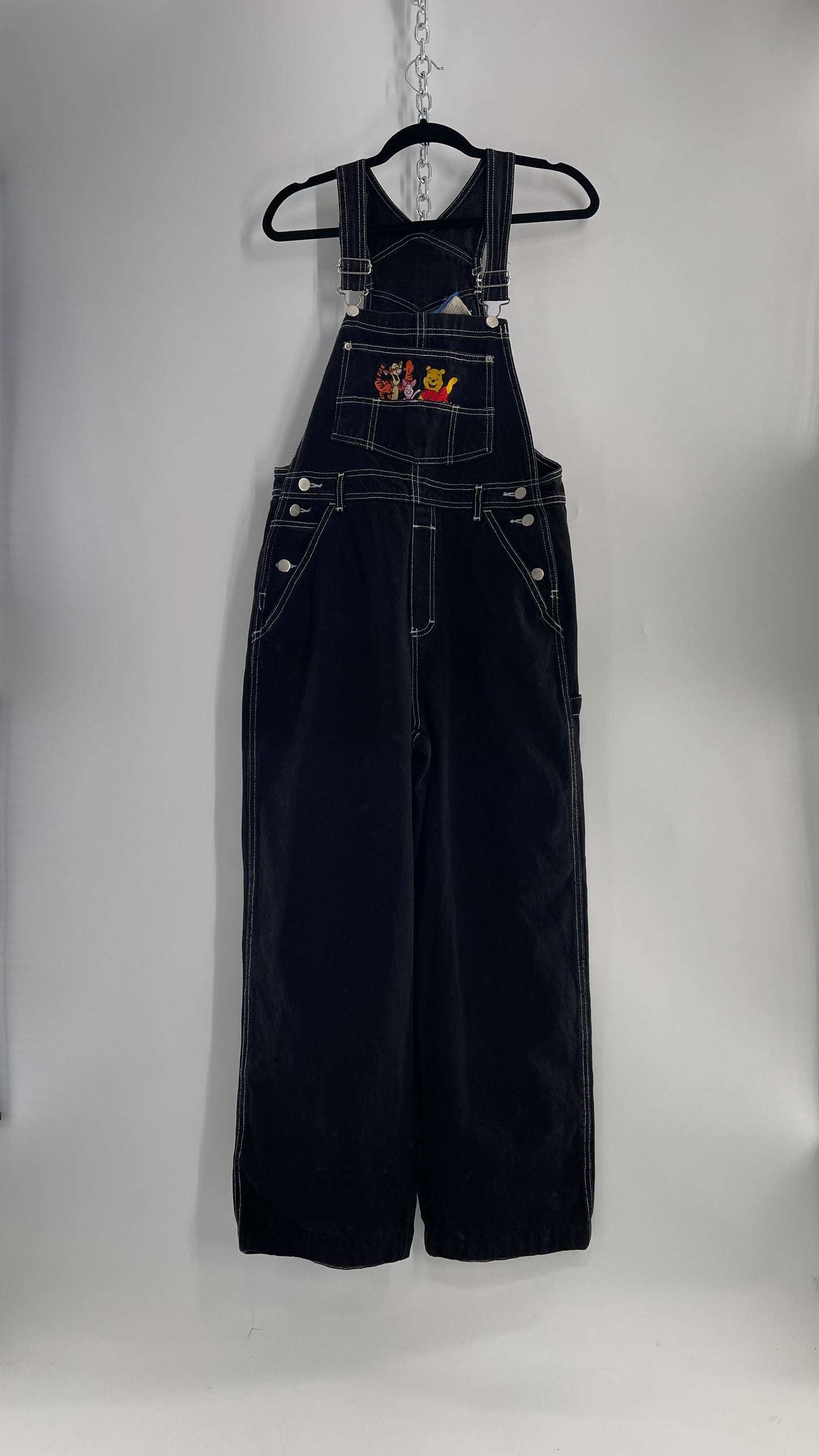 Vintage 80s Nostalgic Disney POOH Denim Embroidered Overall Jumpsuit (Medium)