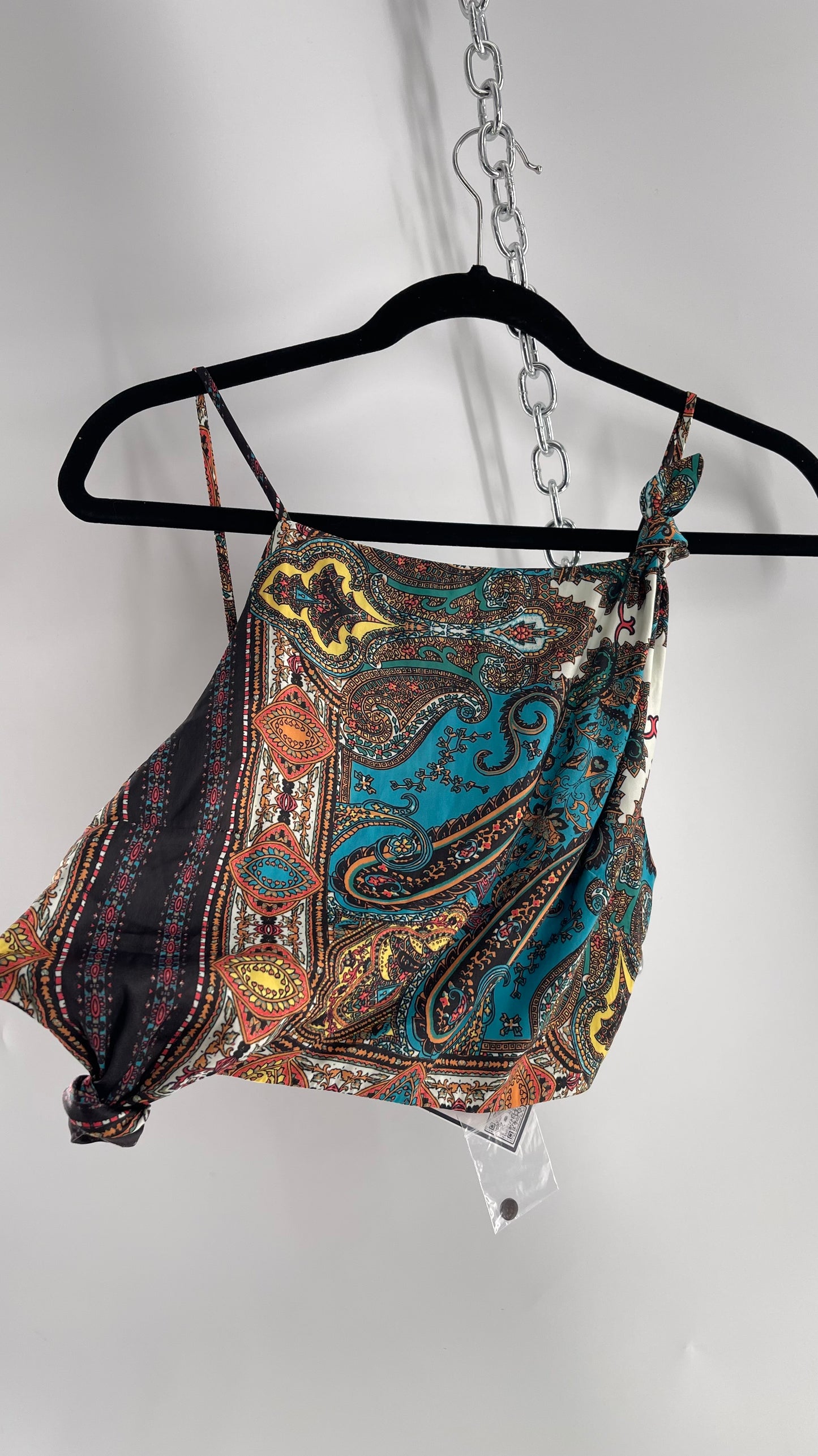Intimately Free People Satin Paisley Crop with Knot Details (2)