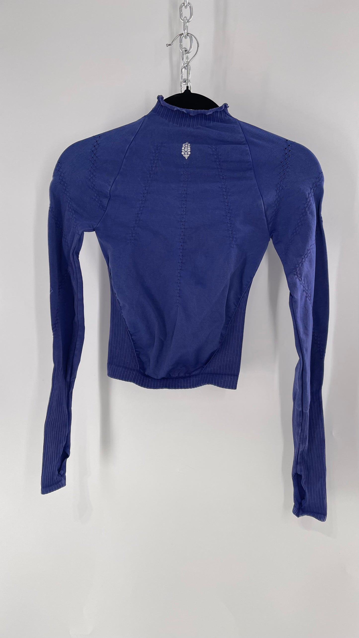 Free People Movement Spandex Perforated Purple Skim Top (XS/S)
