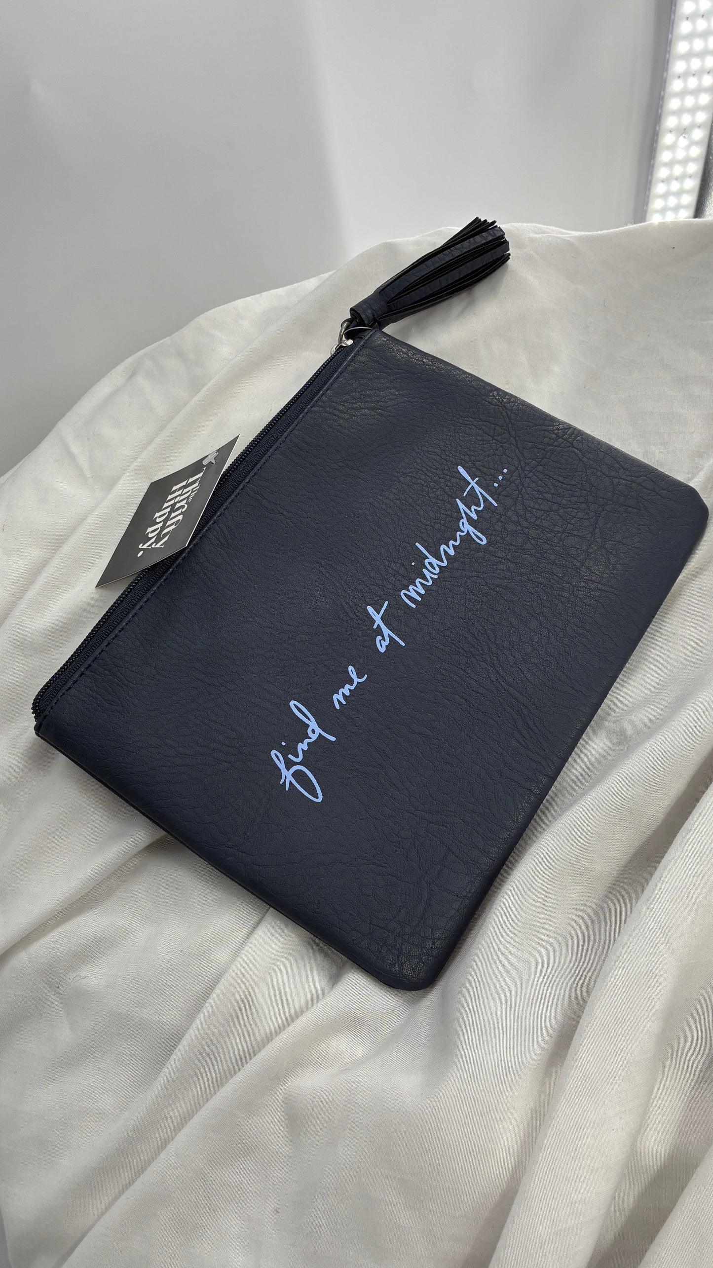 AERIE Find Me at Midnight Vegan Leather Tassel Pouch