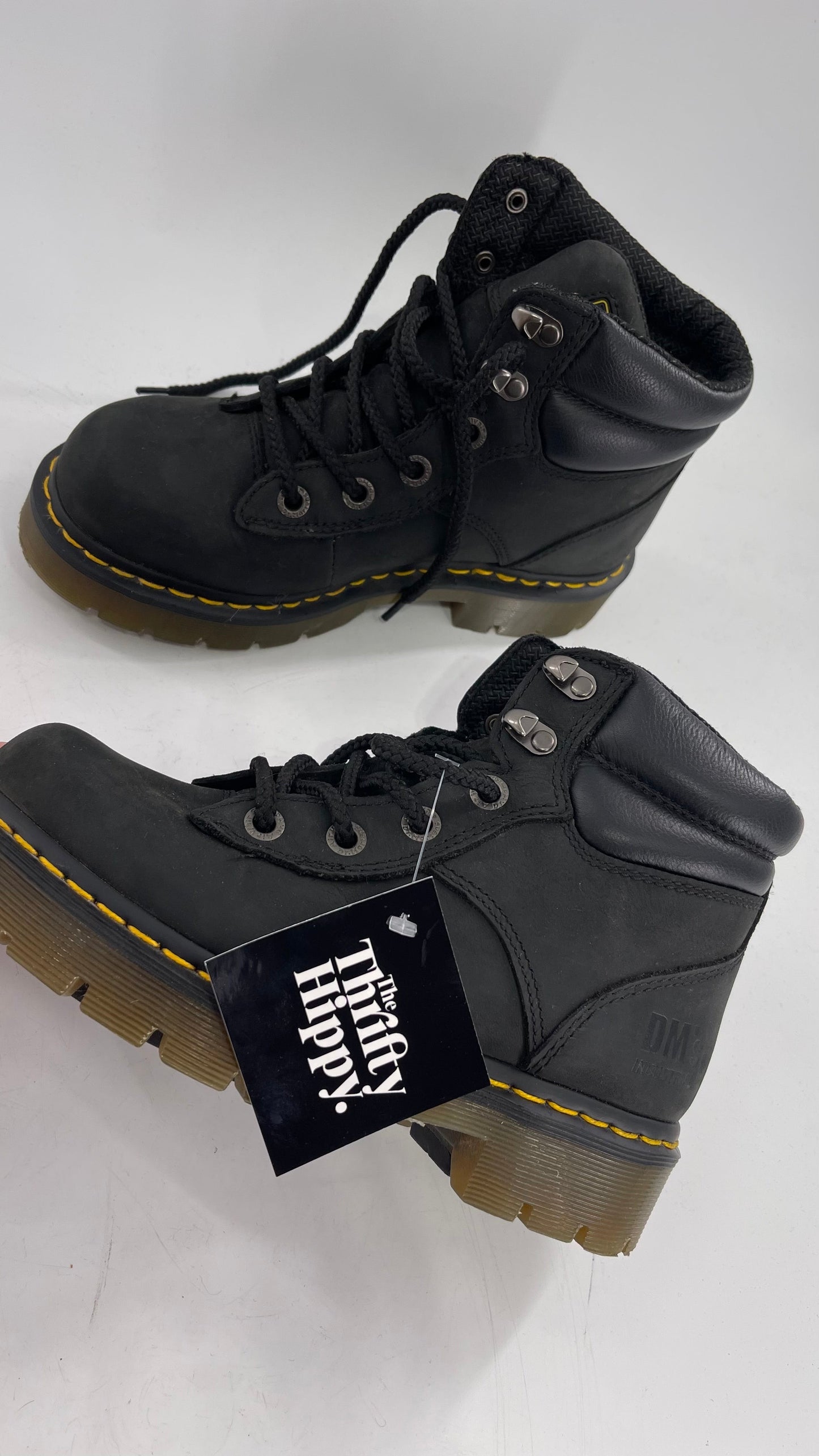 Vintage Doc Martens Industrial Black Combat Boots (6)