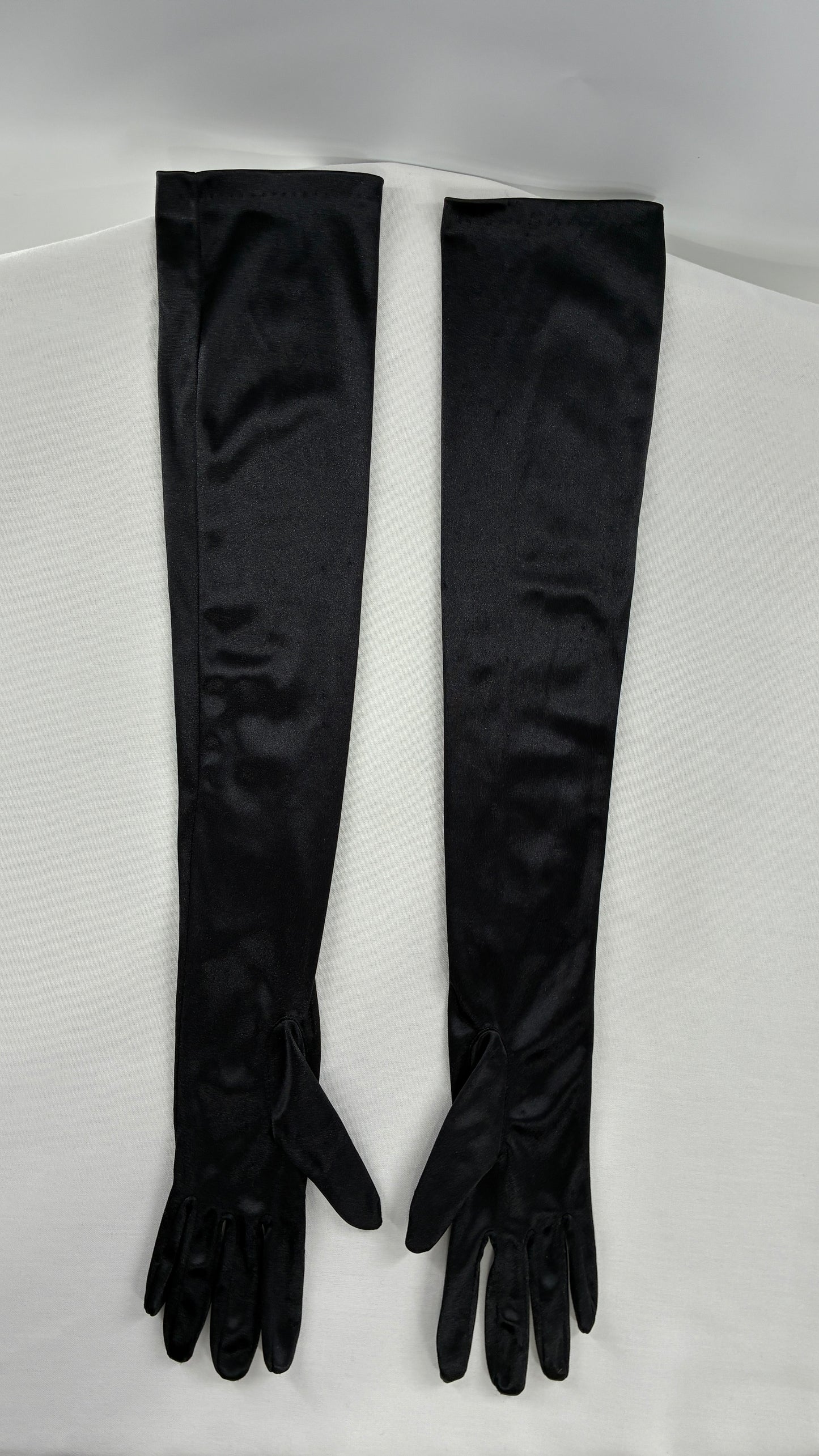 Vintage Black Silky Full Length Gloves