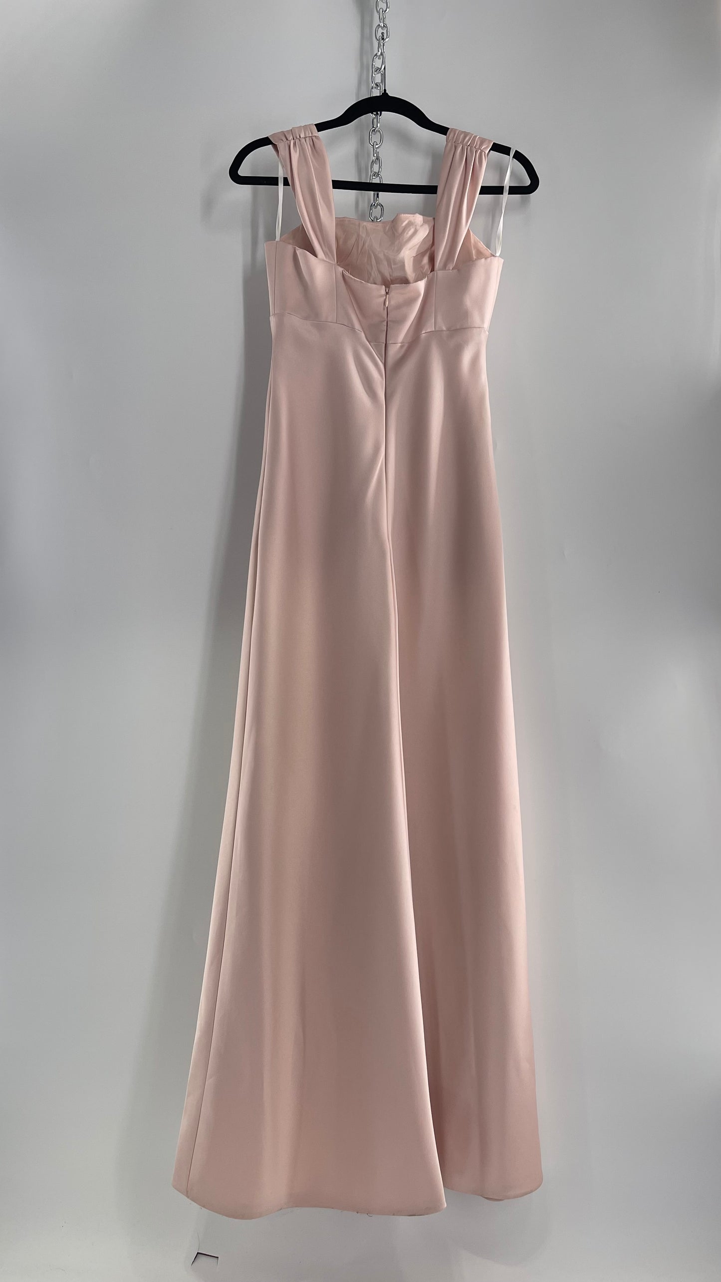 Vintage Alvina Valenta 1990s Classic Pink Drape Shoulder Dress (10)(Medium)