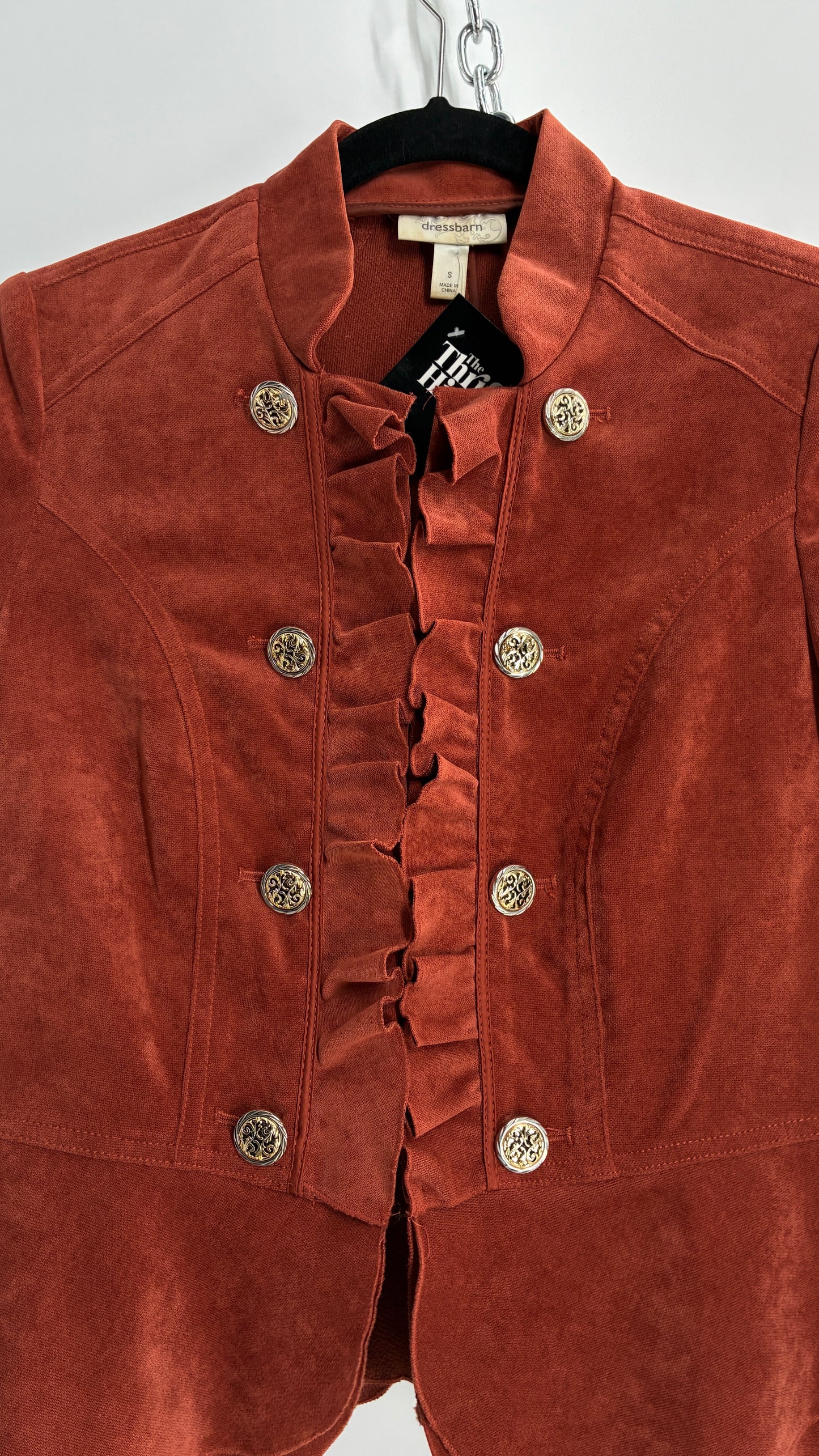 Vintage Orange Button Front Jacket (Small)