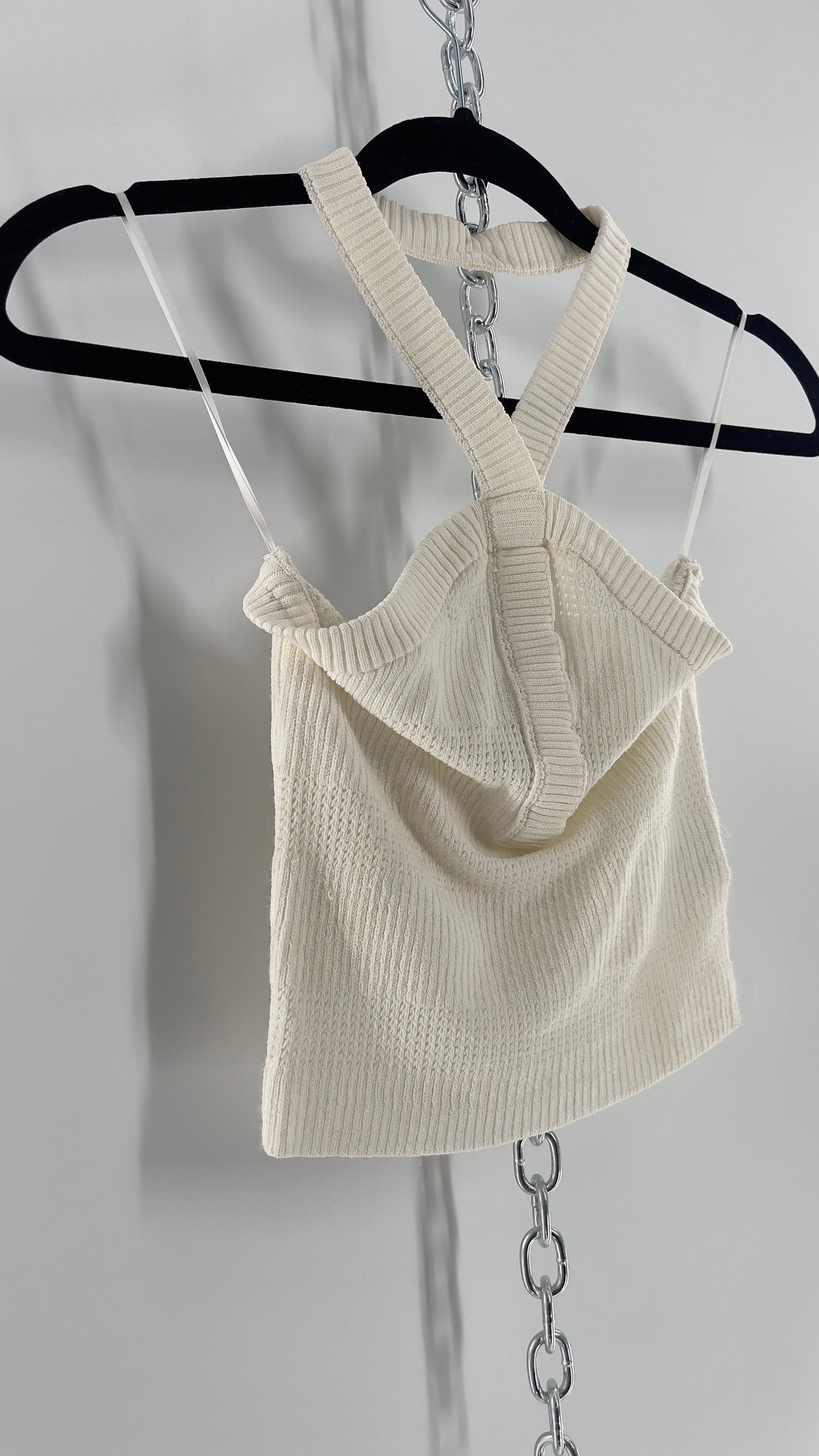 Urban Outfitters Perforated Cropped Halter (Medium)