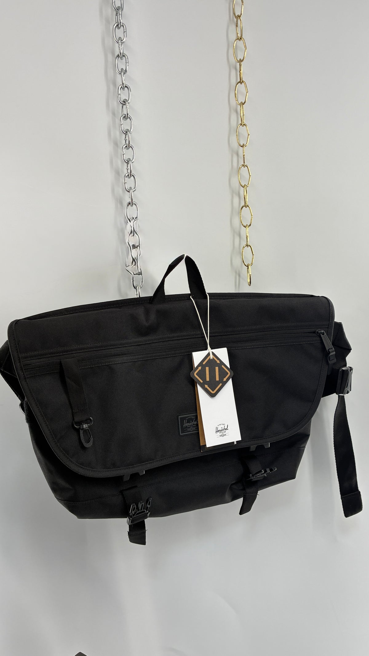 Vintage HERSCHEL Cove Black Laptop Briefcase Bag with Tags