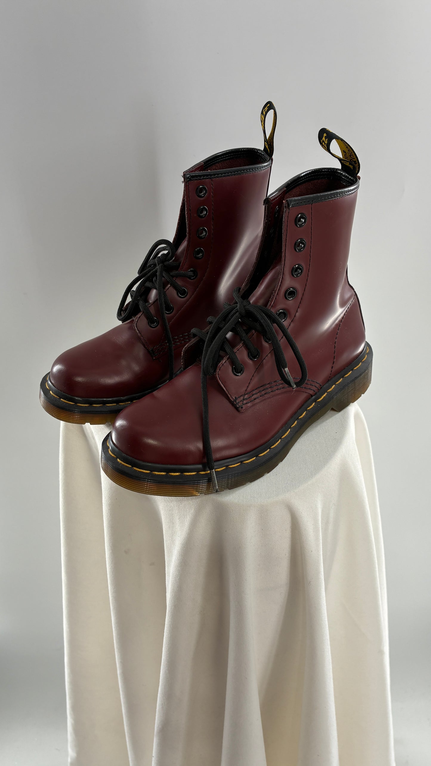 Vintage Dr. Martens Burgundy Maroon Combat Boots (6L)
