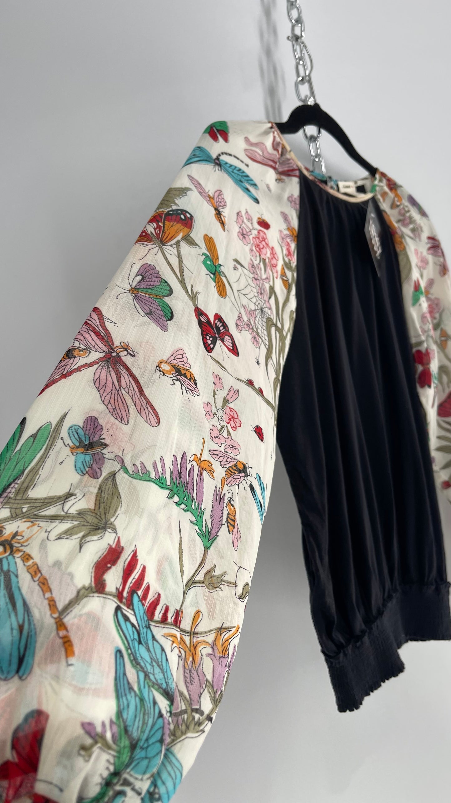 TINY Anthropologie Butterfly/Insect/Garden Balloon Sleeve (Small)