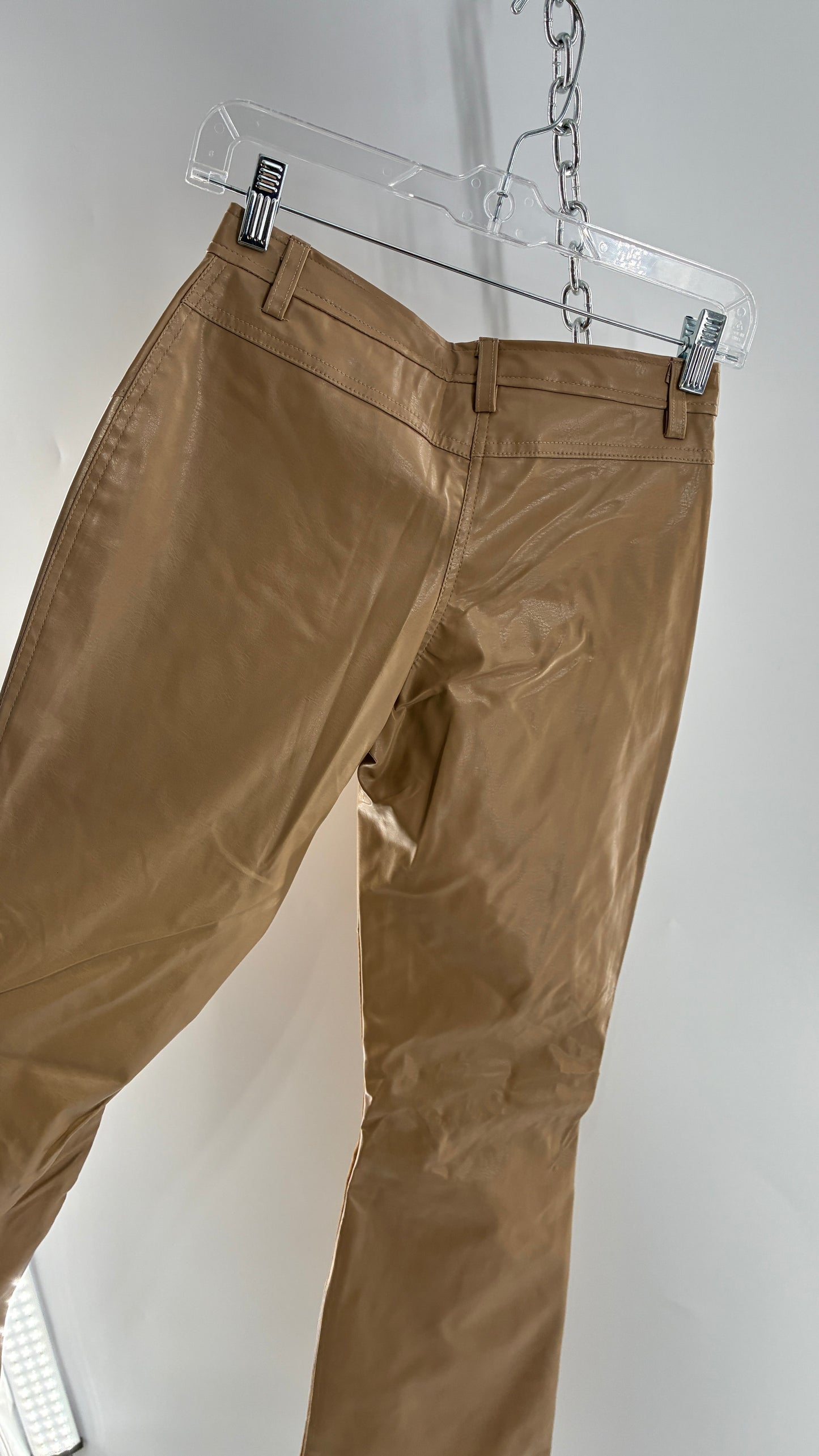 Vintage OUTER EDGE Patchwork Vegan Leather Kickflares with Tie Up Waistline (3)