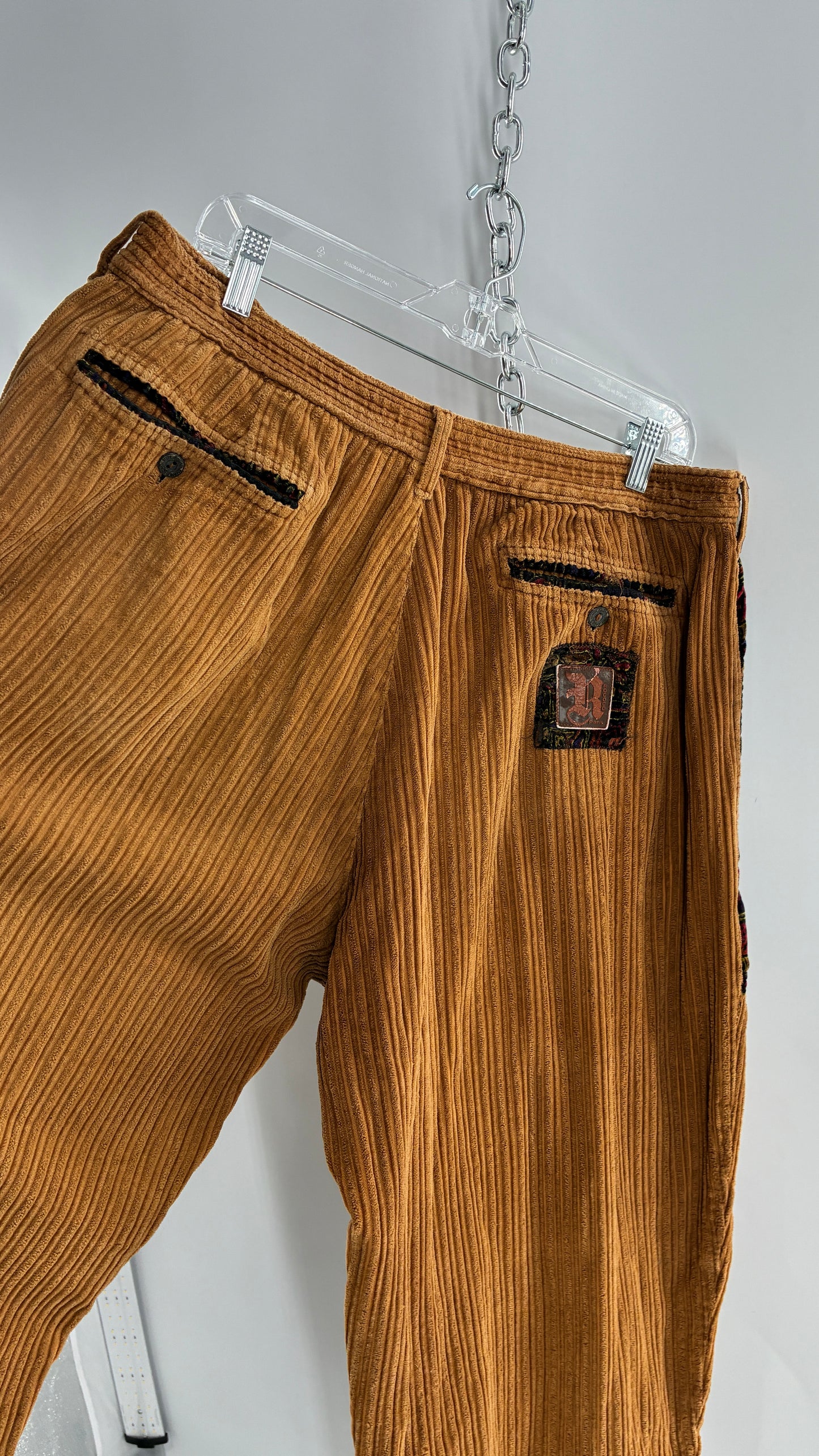 Vintage Men’s 1980s ROCOCO Le Parisien Corduroy Patchwork Pants (Medium)