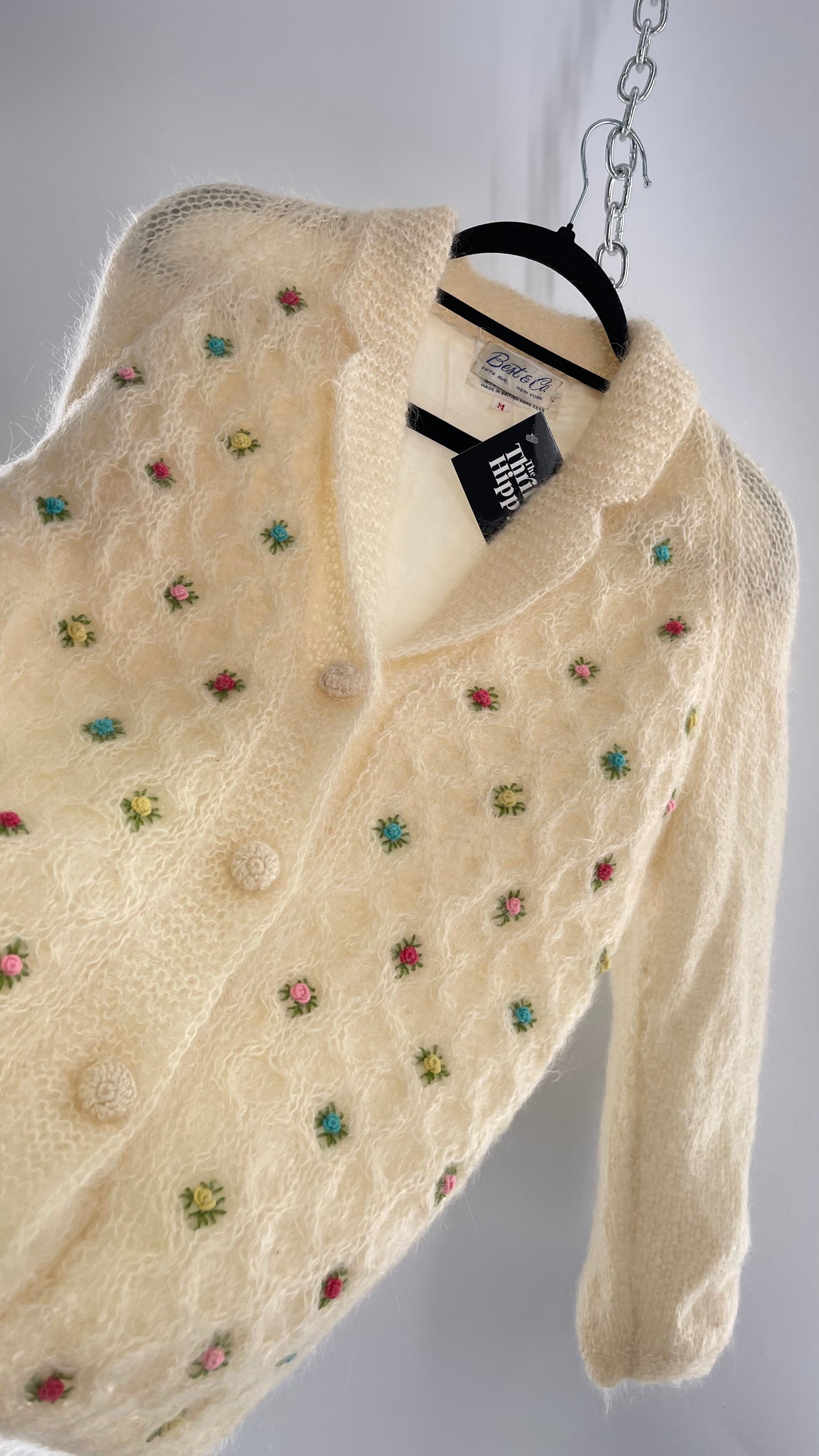 Vintage Best & Co Lil Rose, Cream Granny Cardigan (Medium)