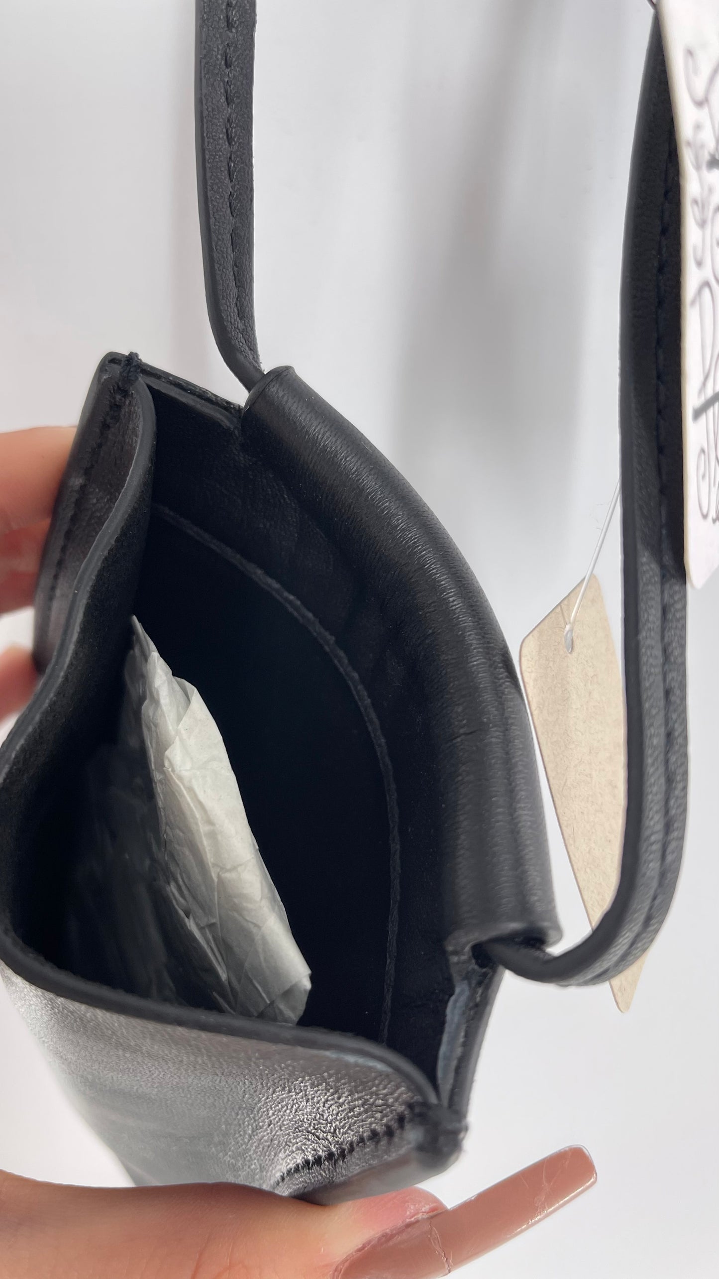 Free People Black Crossbody Phone Pouch with Tags Attached