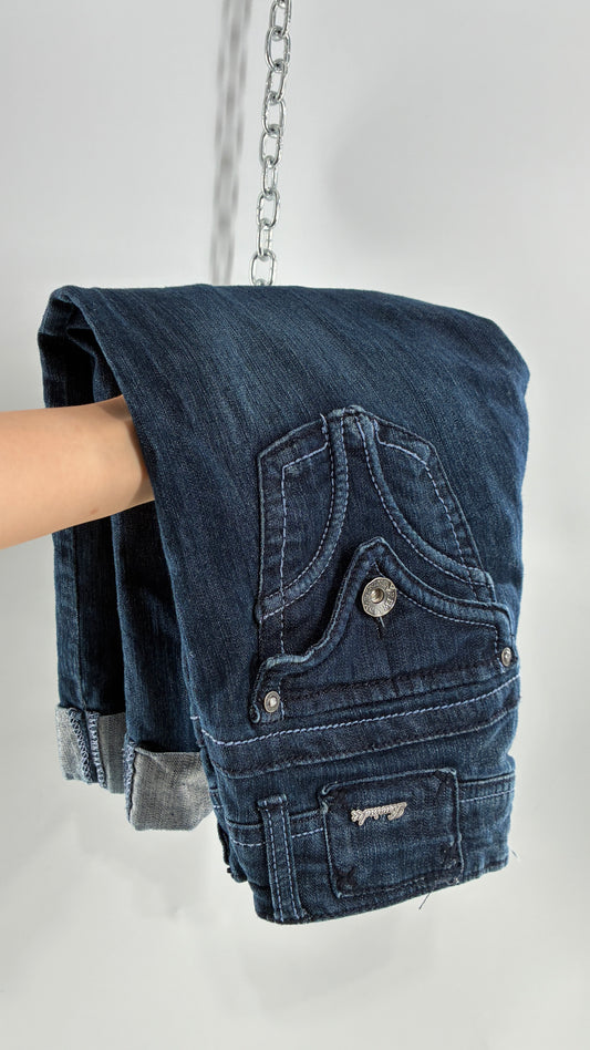 Vintage REWIND Denim Bermuda Shorts with Embroidered Bum Pockets (7)