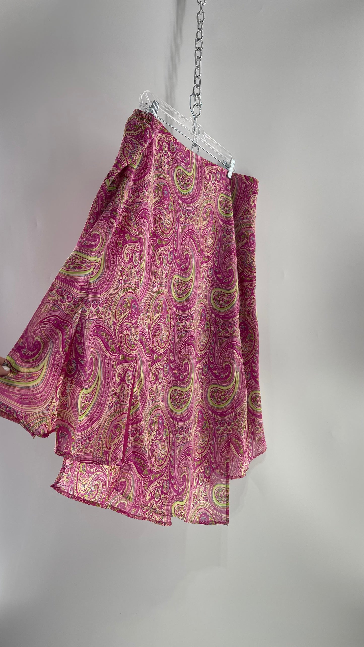 VINTAGE Pink Paisley Midi Skirt (22/24)