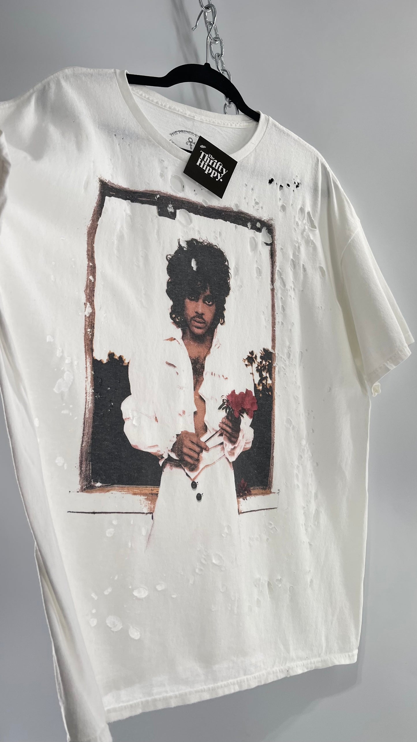 The Prince Estate Oversized Distressed Band T (S/M)