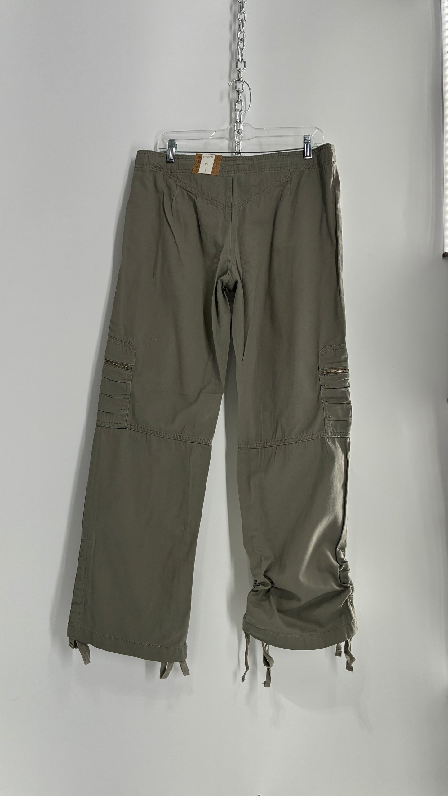 Deadstock Vintage MOKACHINO Grey Green Drawstring Cargos (8)