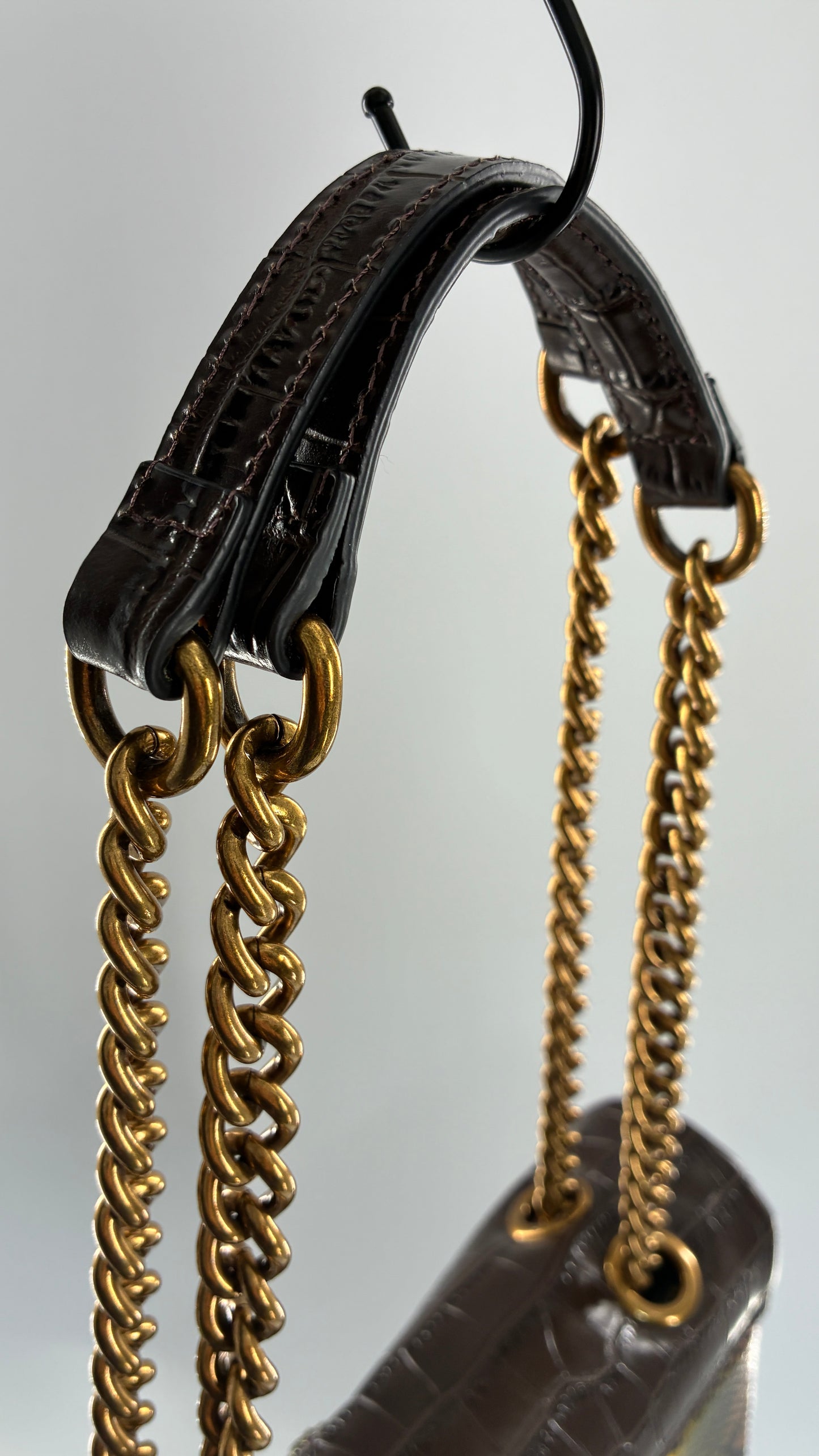 KURT GEIGER London Kensington Croc and Python Embossed Leather Crossbody Bag