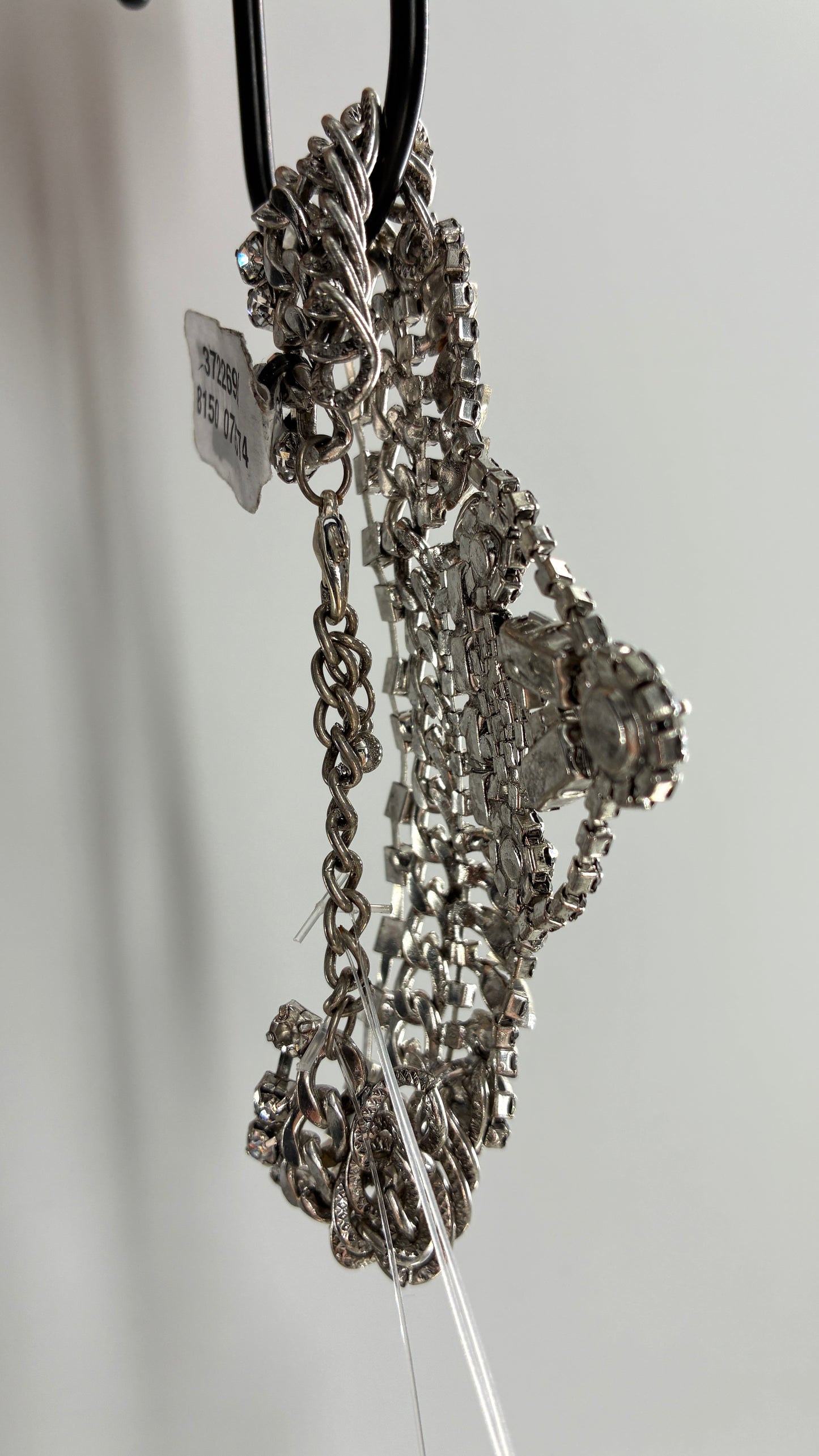 Free People Elaborate Silver Rhinestone Bracelet with Tags Attached