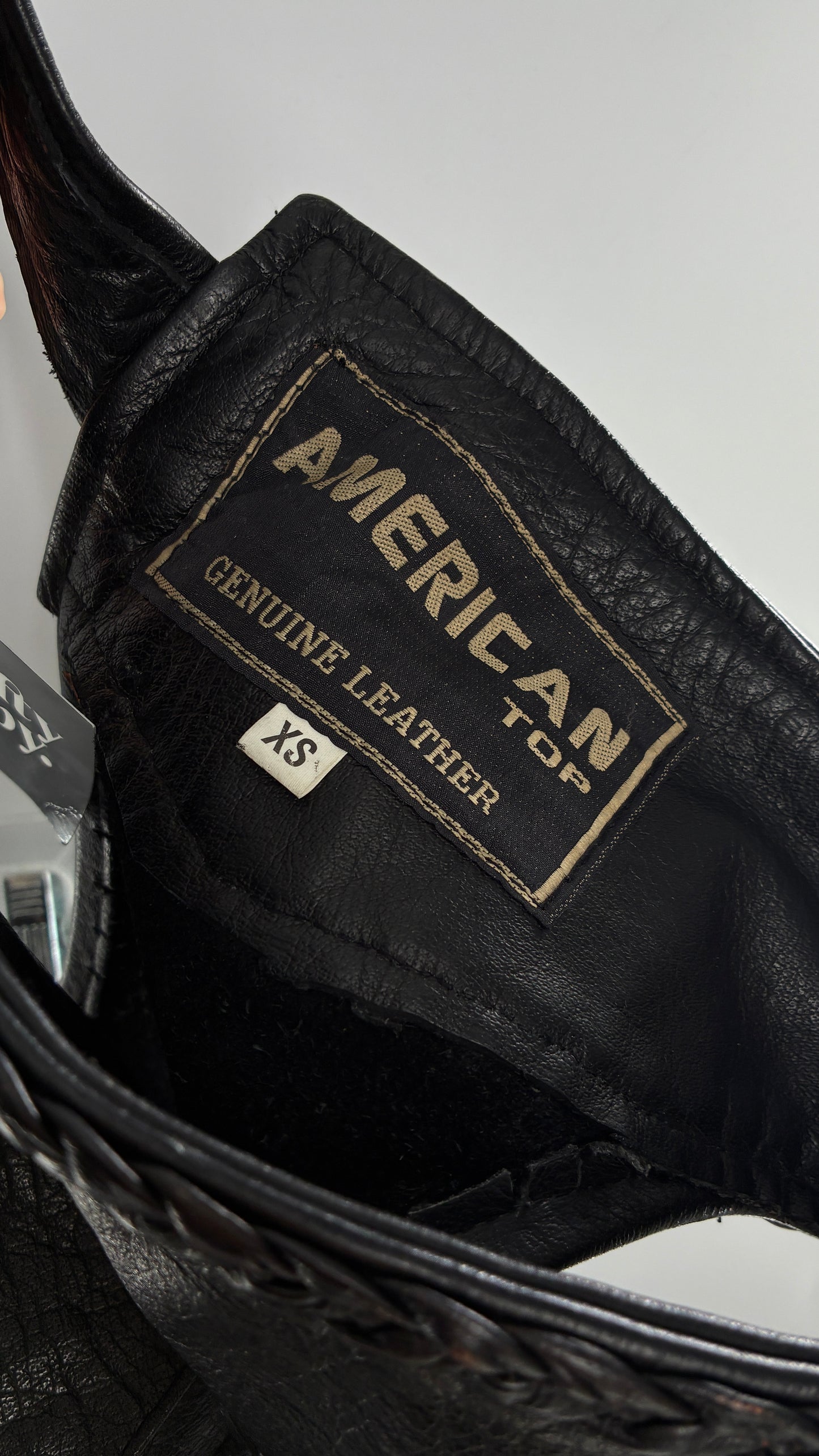 Vintage AMERICAN LEATHER Black Motorcycle Chaps/Pants with Mini Pocket, and Side Zipper Detailing (XS)