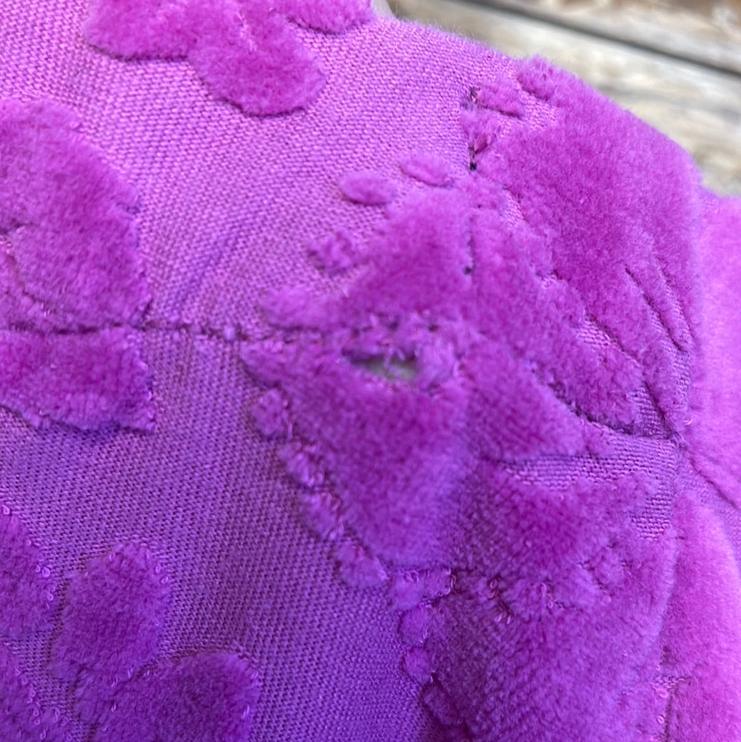 Urban Outfitters Purple/Pink Raised Chenille Floral Flares (Small)