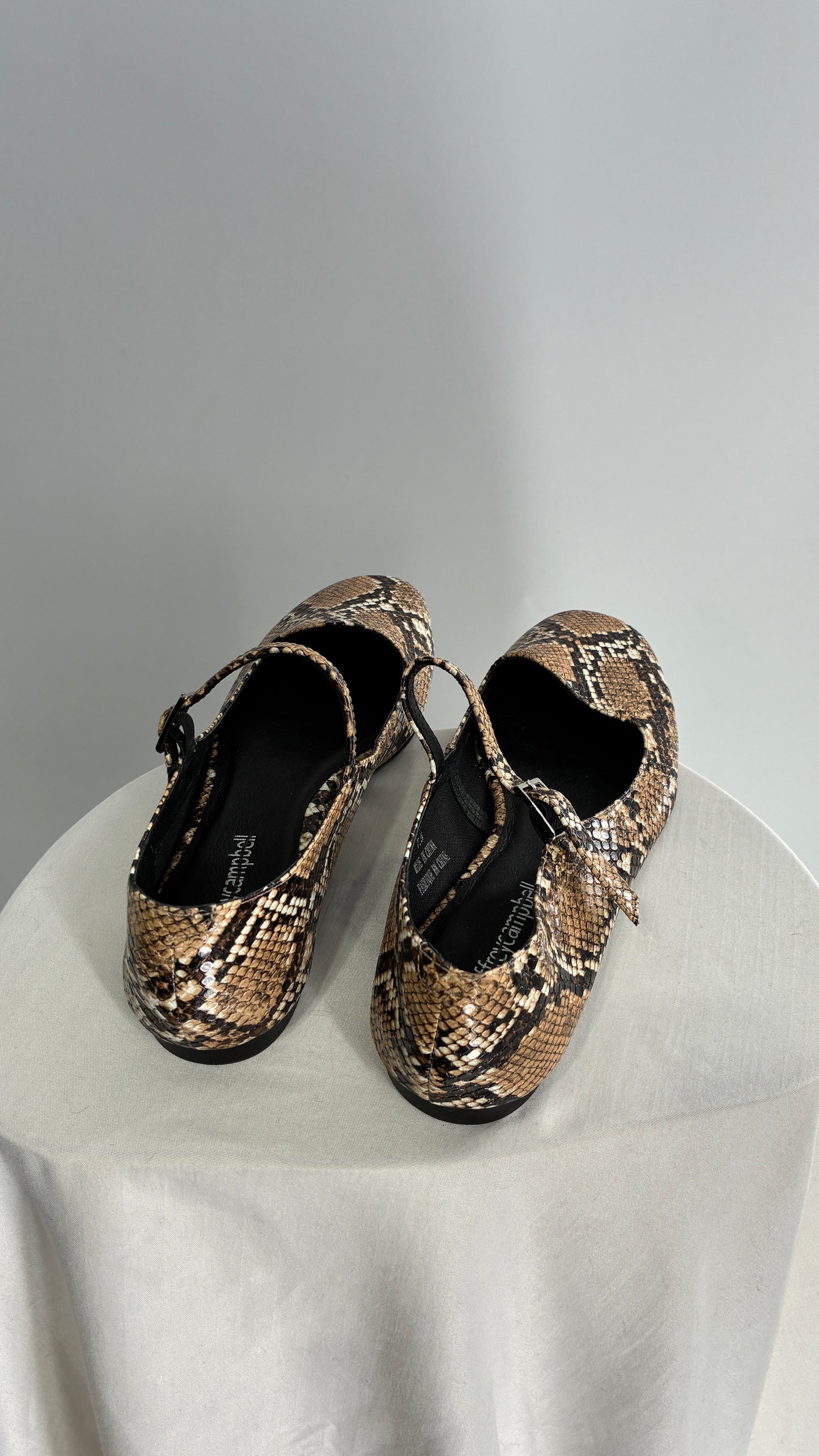 Jeffrey Campbell Snakeskin MaryJane Ballet Flats (7.5)