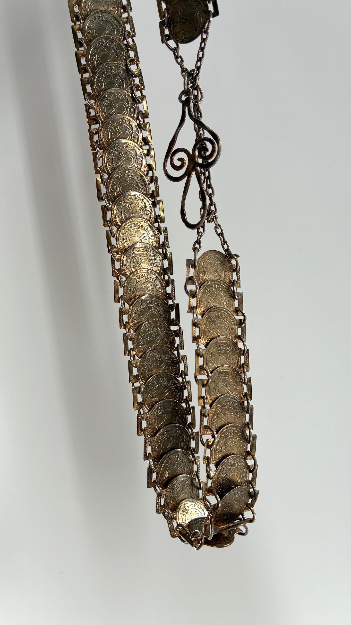 Vintage Bronze Coin Chainlink Belt