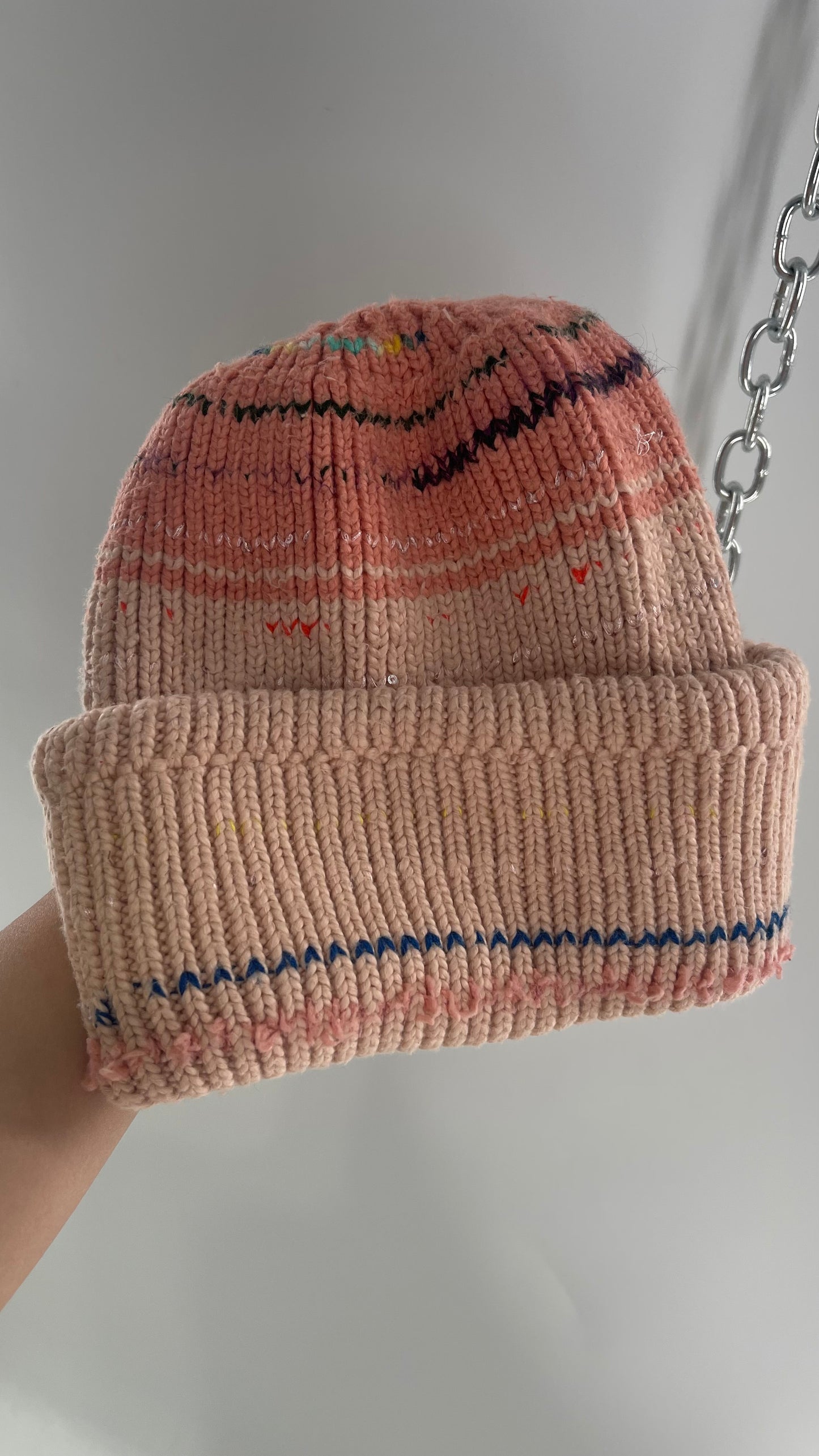 Free People Super Thick Knit Pastel Confetti Beanie
