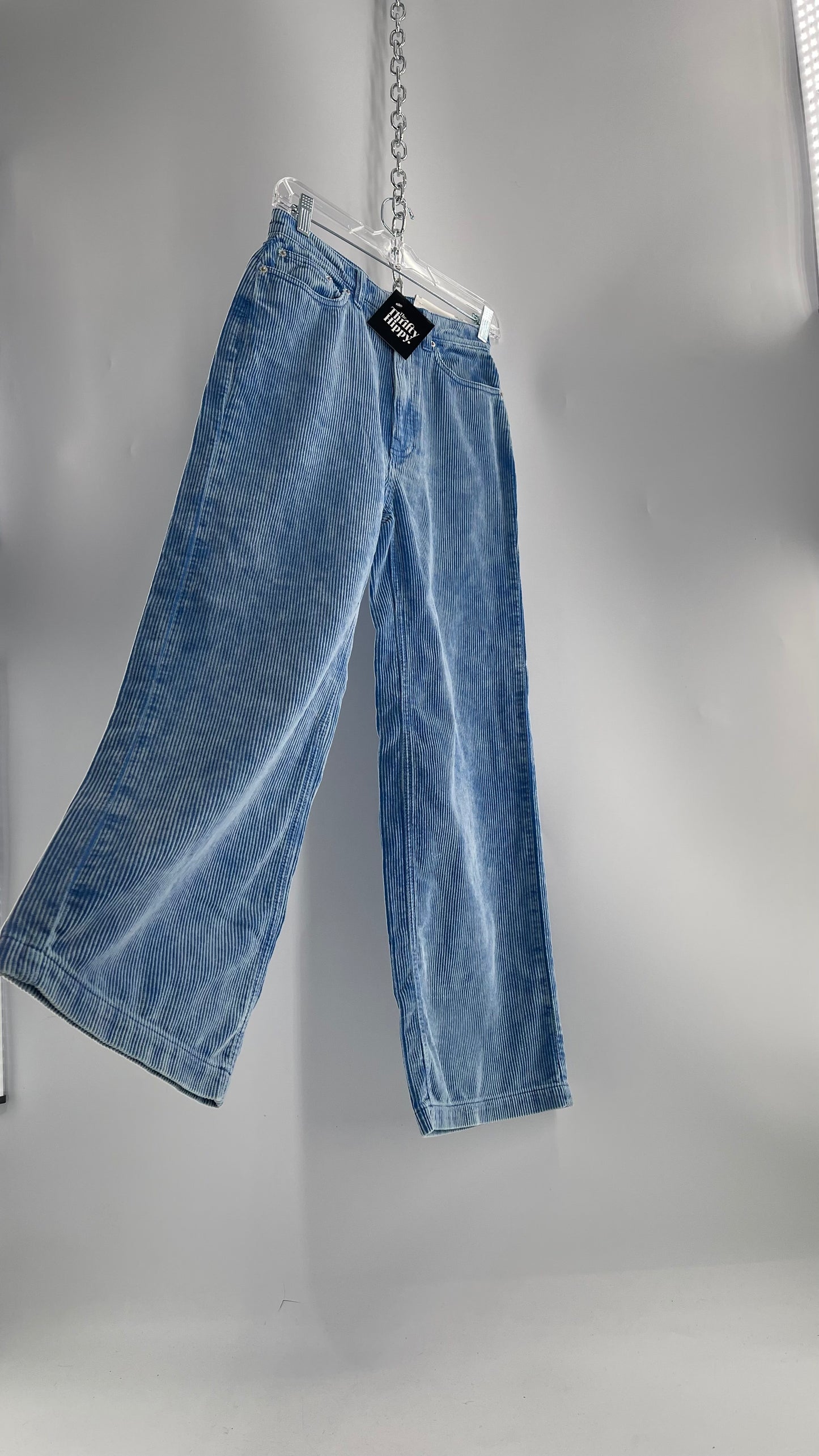 BDG Blue Corduroy High Waisted Straight Legs with Tags Attached (27)