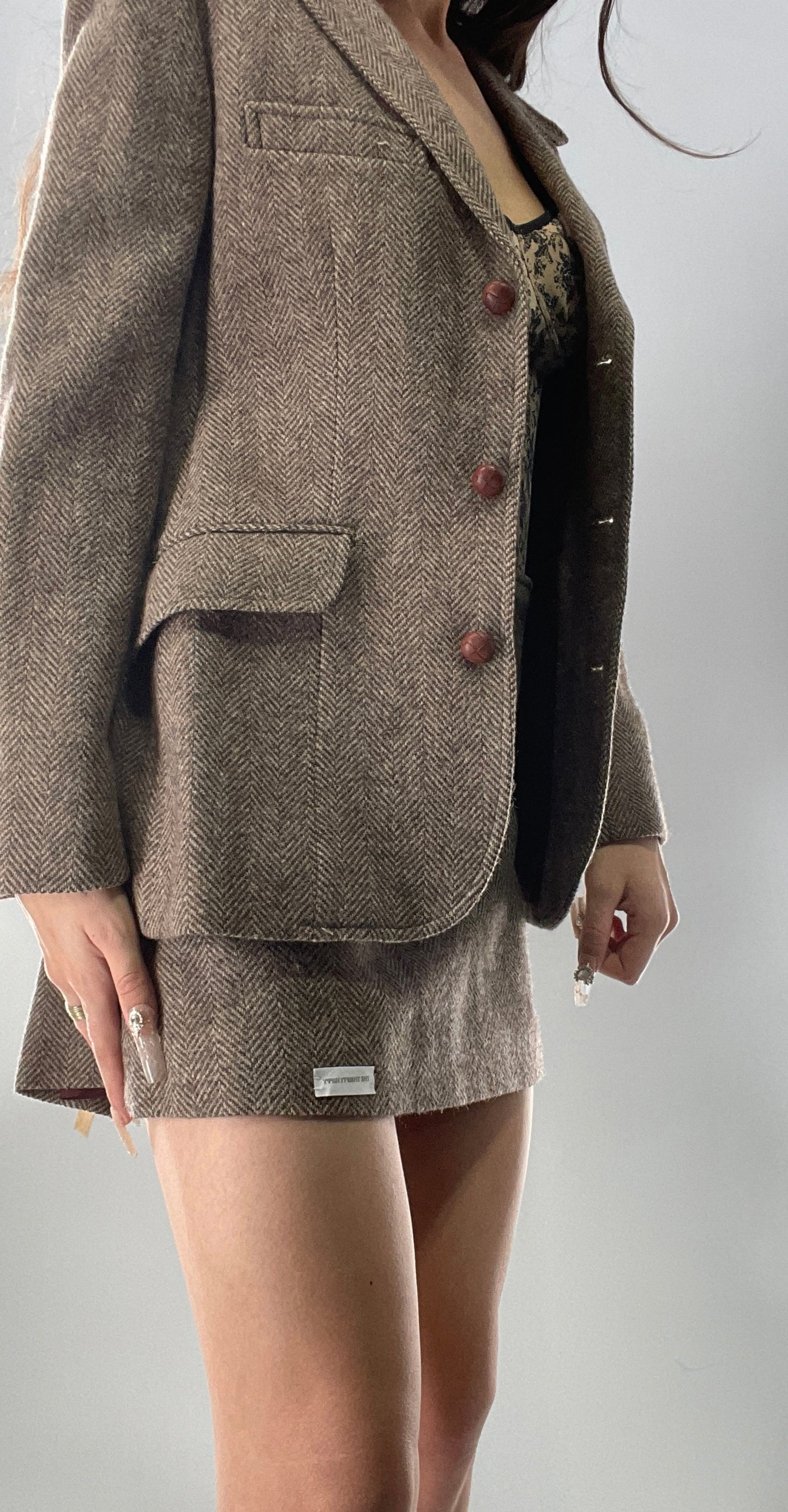 Vintage Custom Handmade 2Piece Suit Set with Blazer and Corseted Skirt
