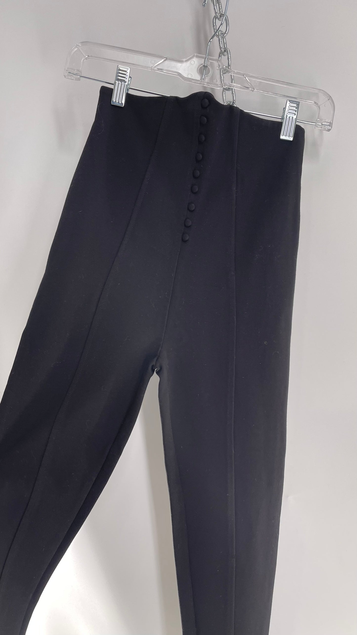 Urban Outfitters Silence + Noise Black High Waisted Pleated Pants with Built In Buttoned/Corset Detailing (XS)
