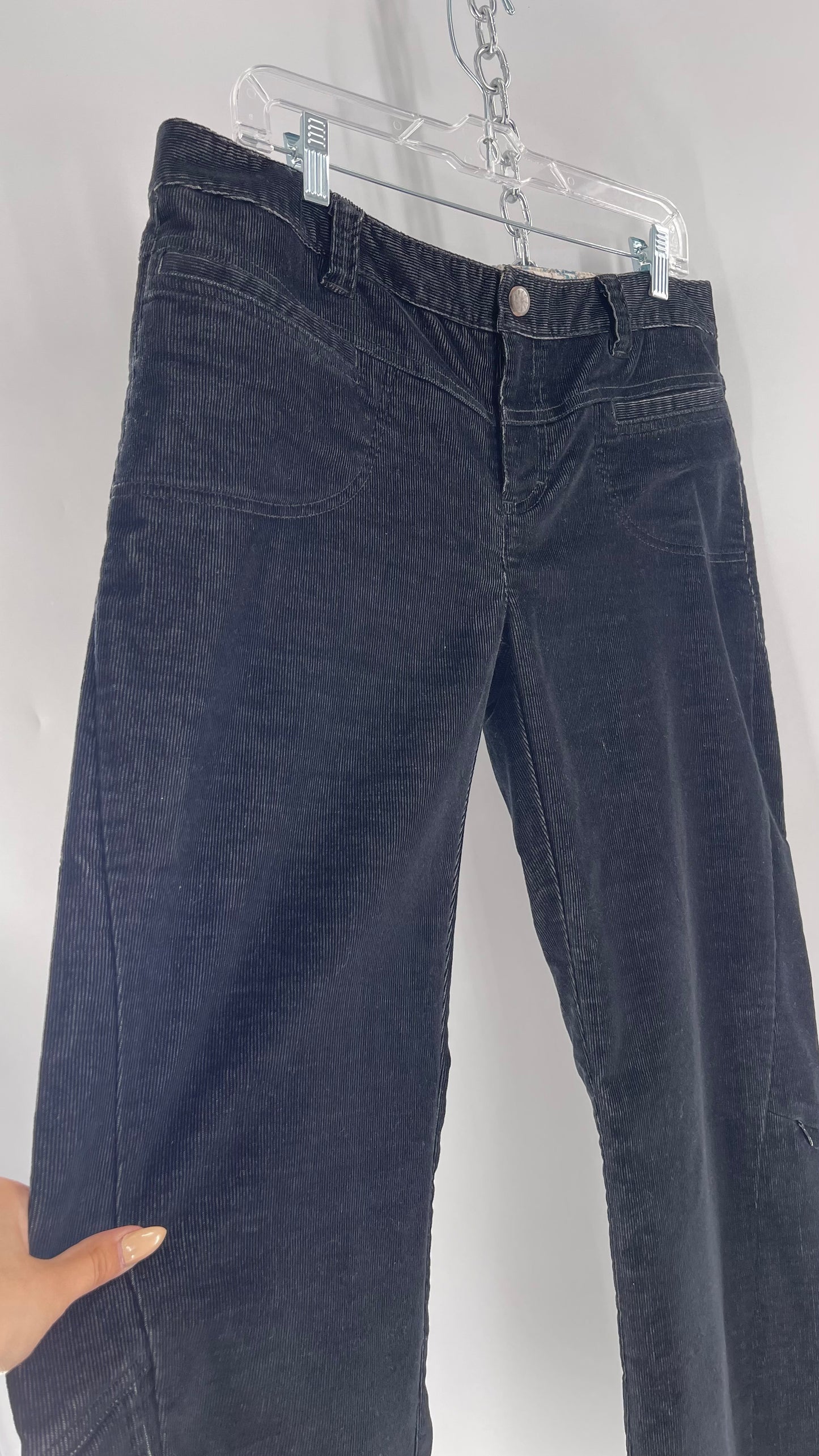 Athleta Black Flare Corduroy Pants (Size 14/L)