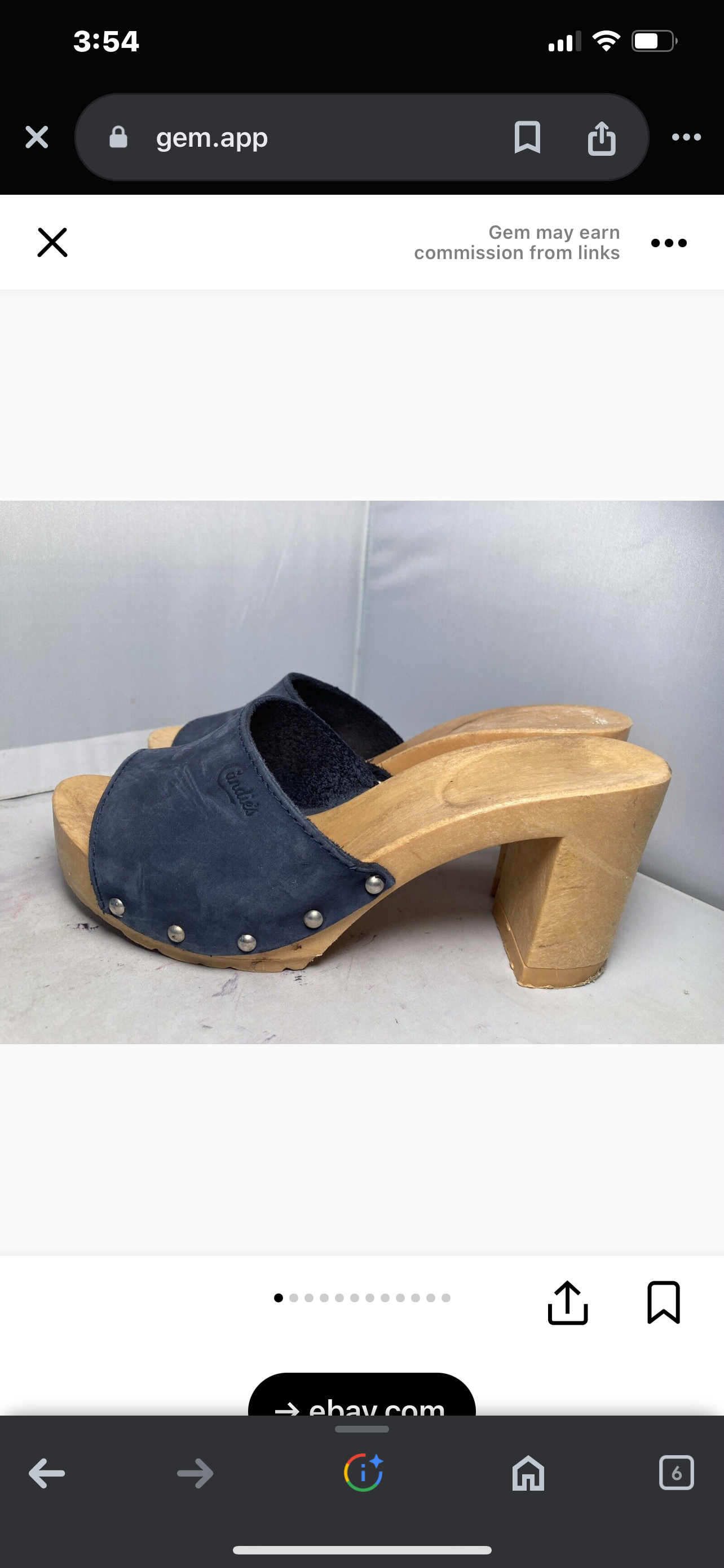 Vintage Candies 1980s Navy Blue HOT Side Studded High Heel Slides (8)