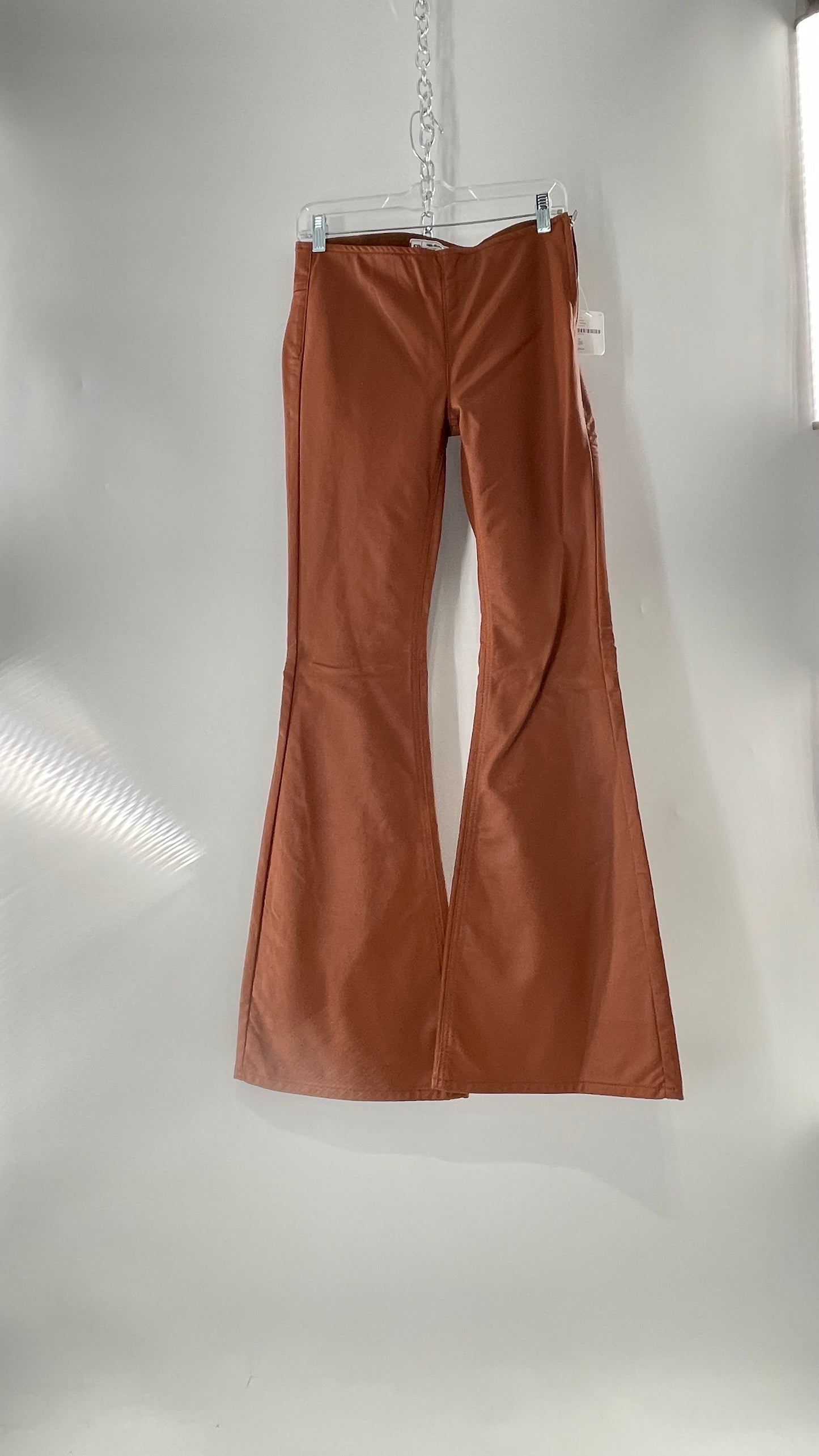 Free People Cognac Vegan Leather Flare (26W)