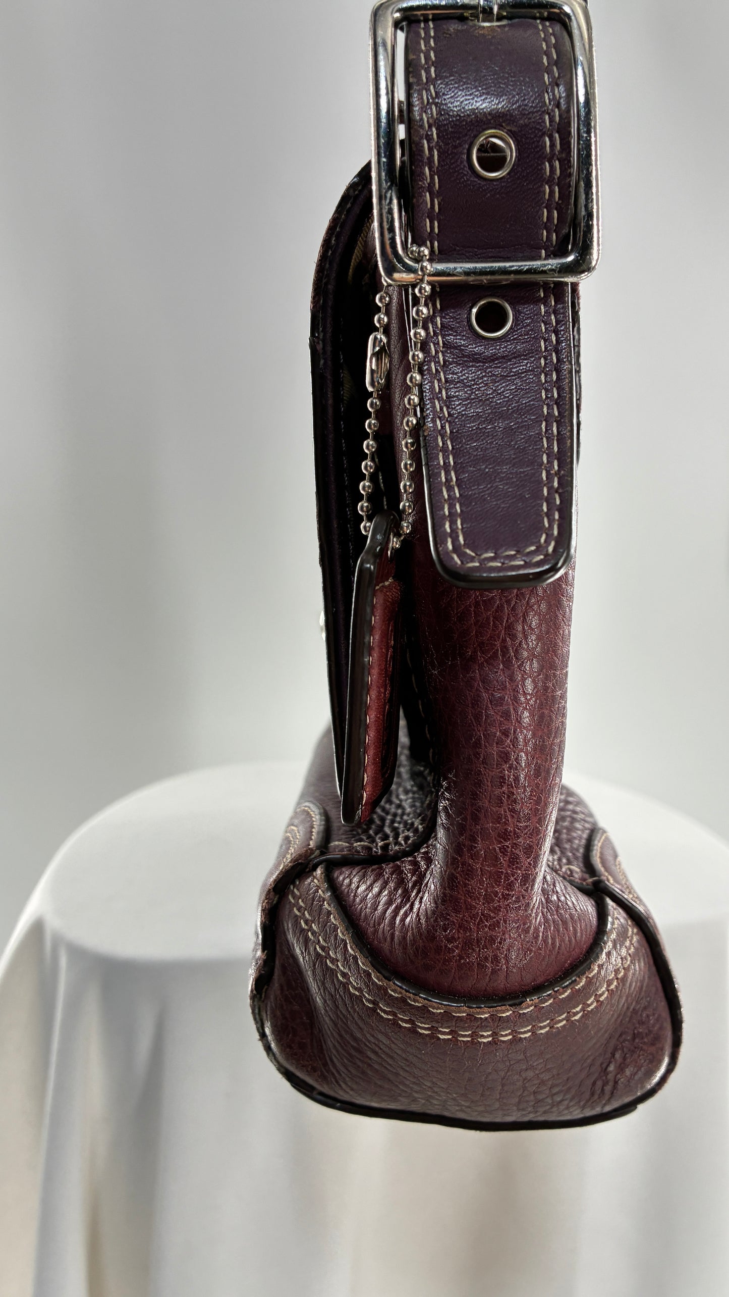 Vintage COACH Hamilton Purple Burgundy Leather Crossbody