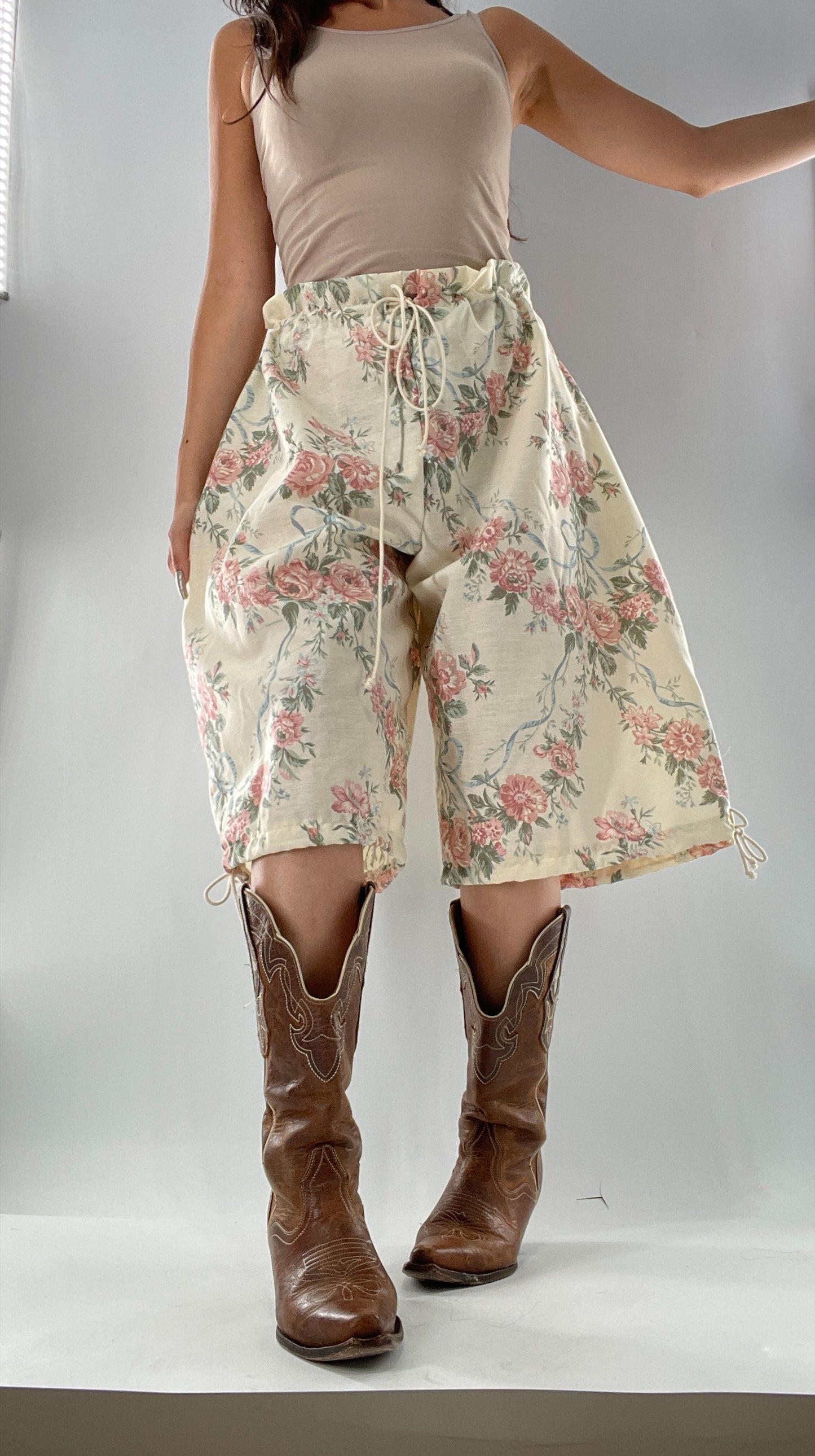 Custom Vintage Cottage Short/Capri Oversized or Cinched (One Size)