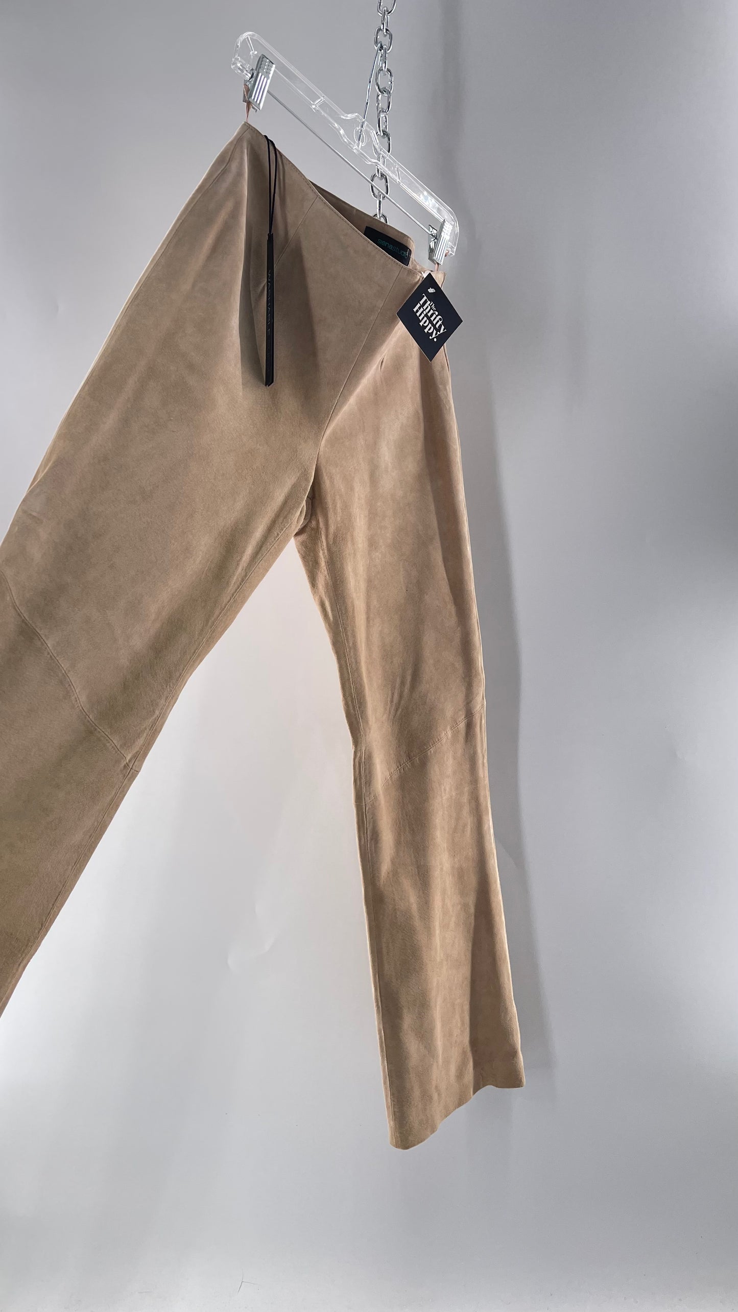 Deadstock Vintage Slouchy SienaStudio Oatmeal Tan Suede Pants (8)