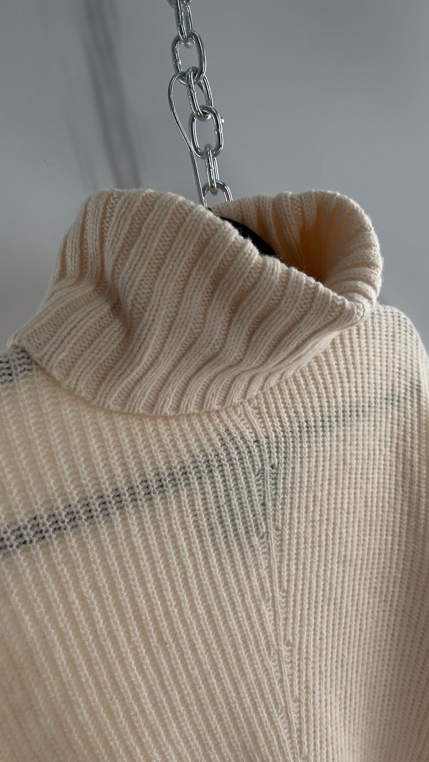 MOTH Anthropologie 80% Wool Ivory Off White Knit Turtle Neck Sweater (Small)