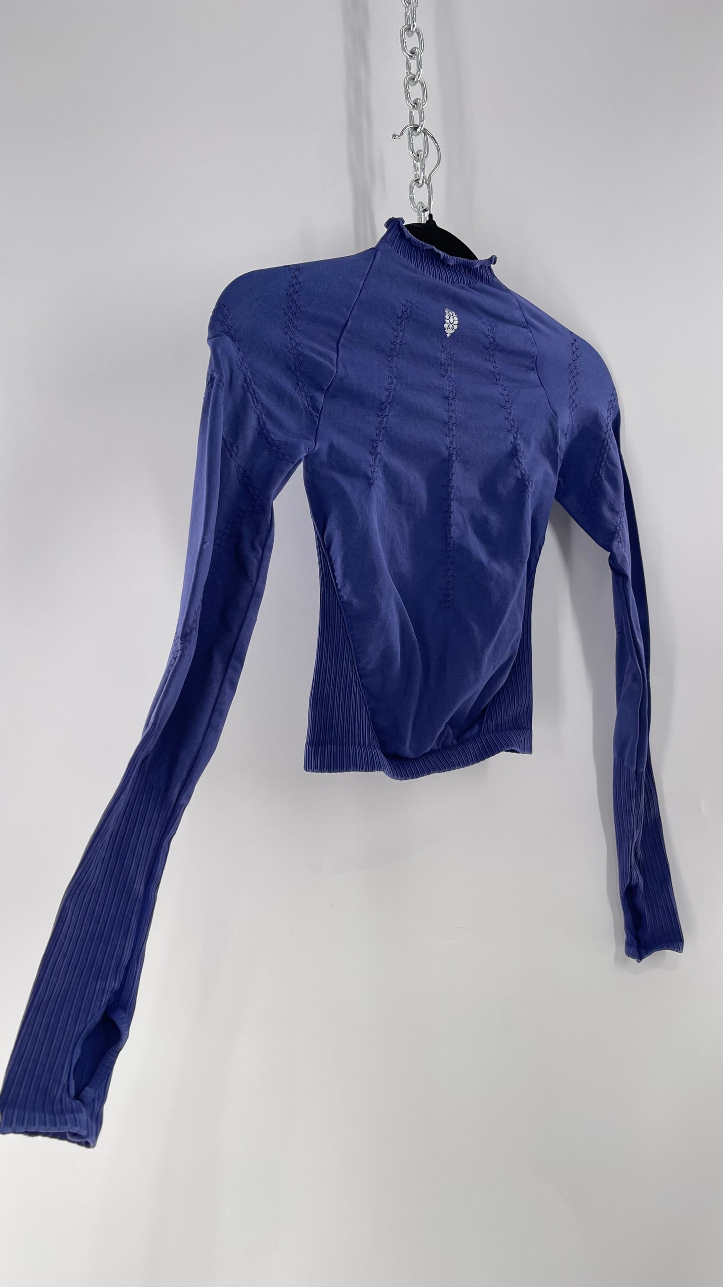 Free People Movement Spandex Perforated Purple Skim Top (XS/S)