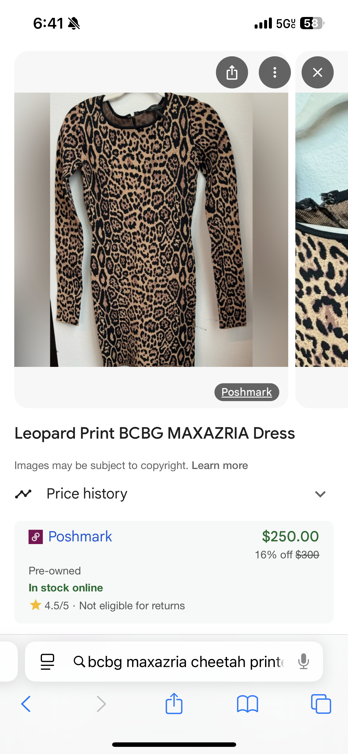 Vintage BCBG MAXAZRIA Sheena Ultra Thick Knit, Compression Leopard/Cheetah Printed Mini Dress (XS)