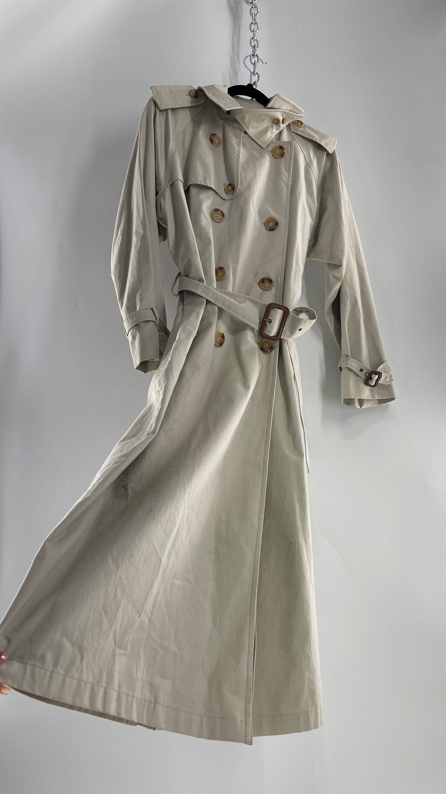 Vintage Ralph Lauren Beige Trench Coat (Petite Small)