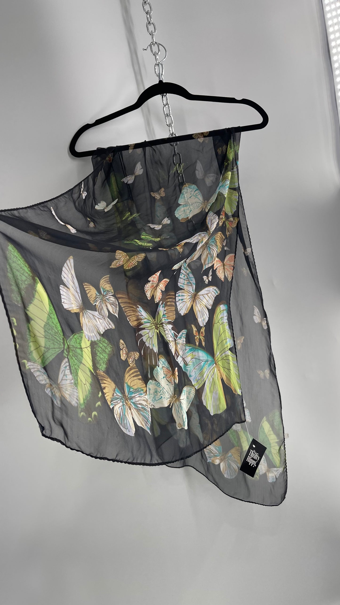 Vintage Butterfly Scarf 100% silk