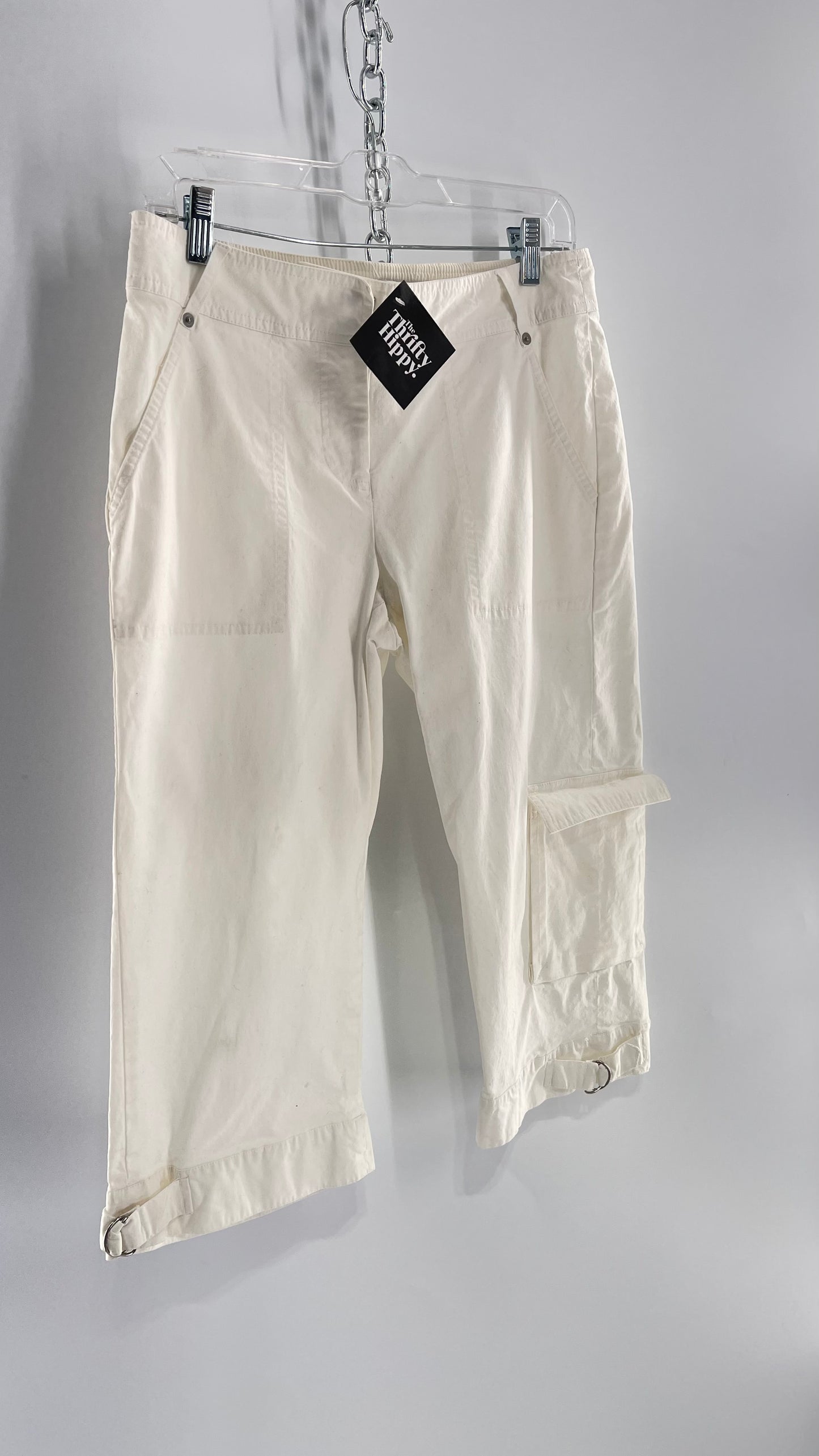 Vintage White Long Baggy Cargo Short (6)
