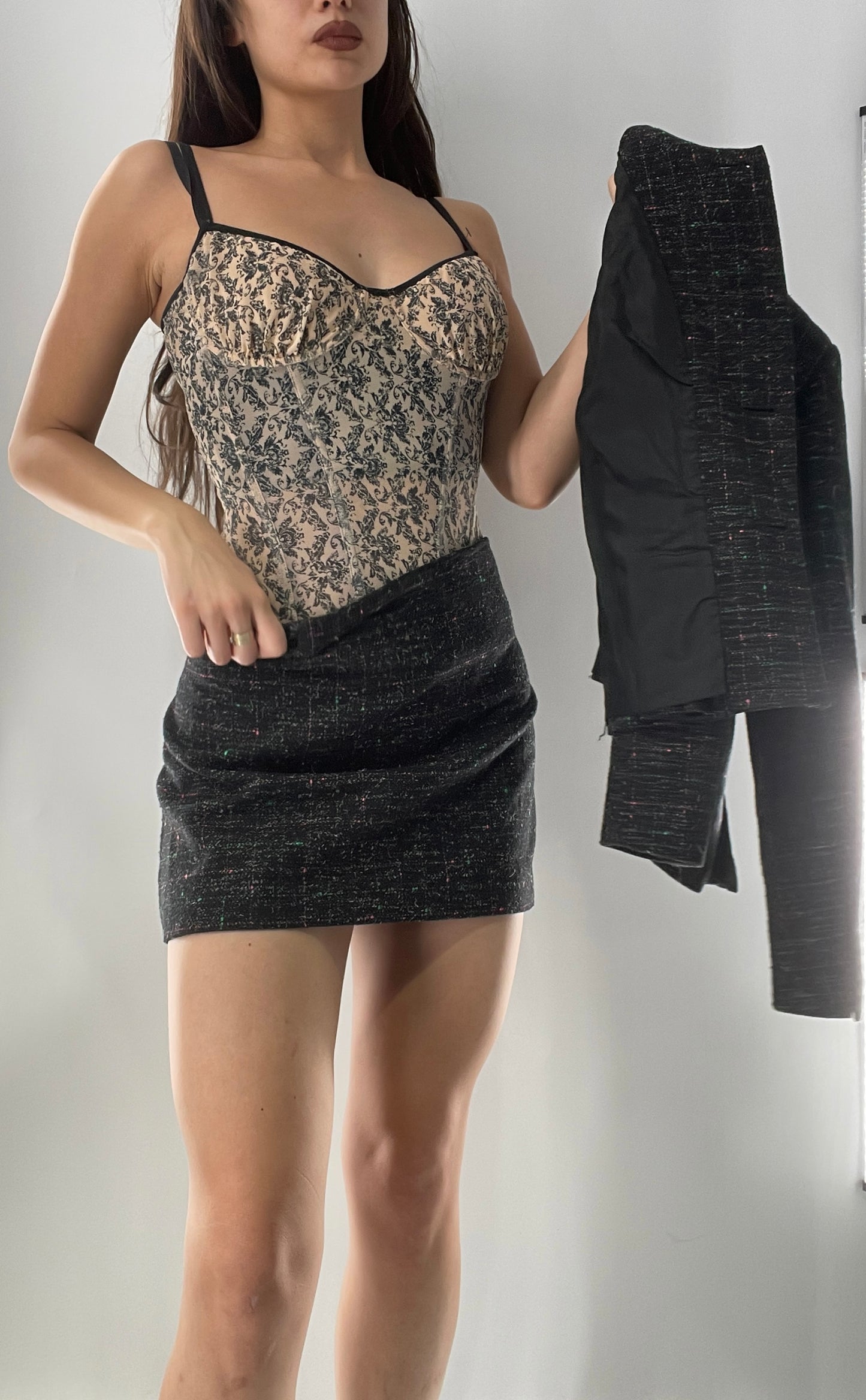 Vintage Custom Handmade 2Piece Suit Set with Blazer and Corseted Skirt