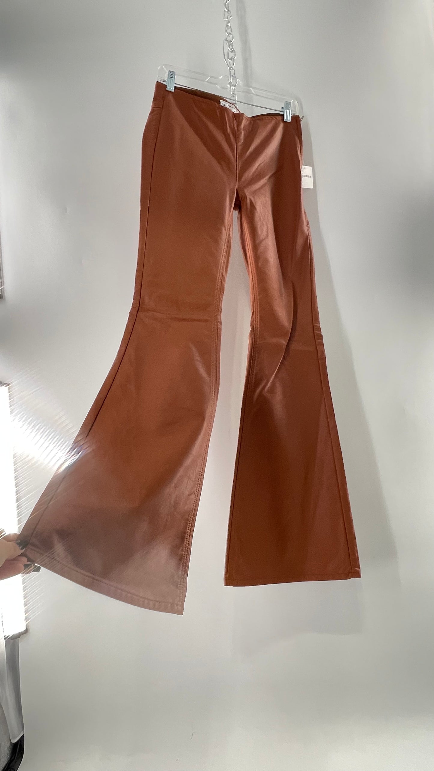 Free People Cognac Vegan Leather Flare (26W)