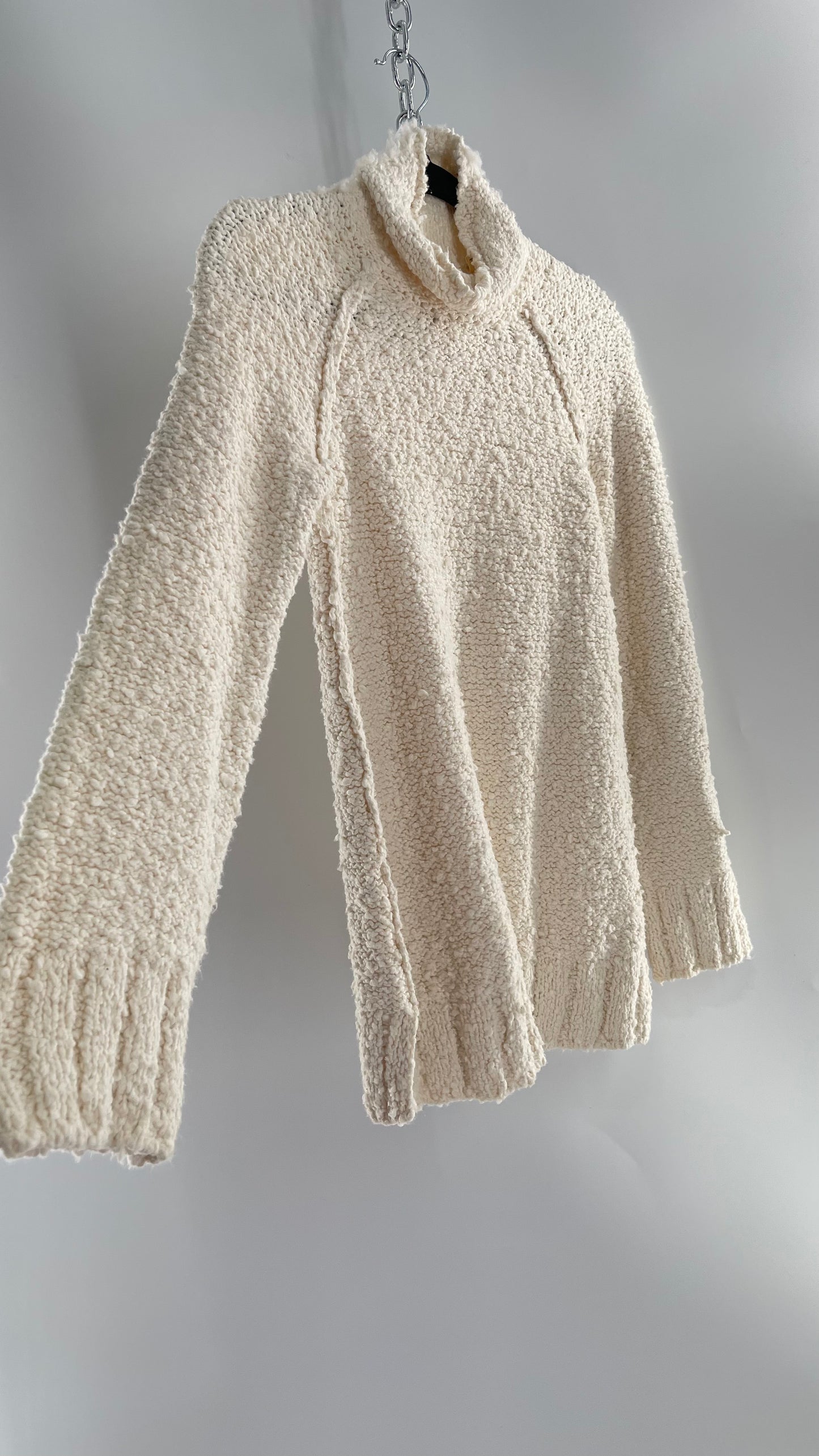 Moth Anthropologie Juliette Ivory White Knit Turtleneck Sweater(XS)