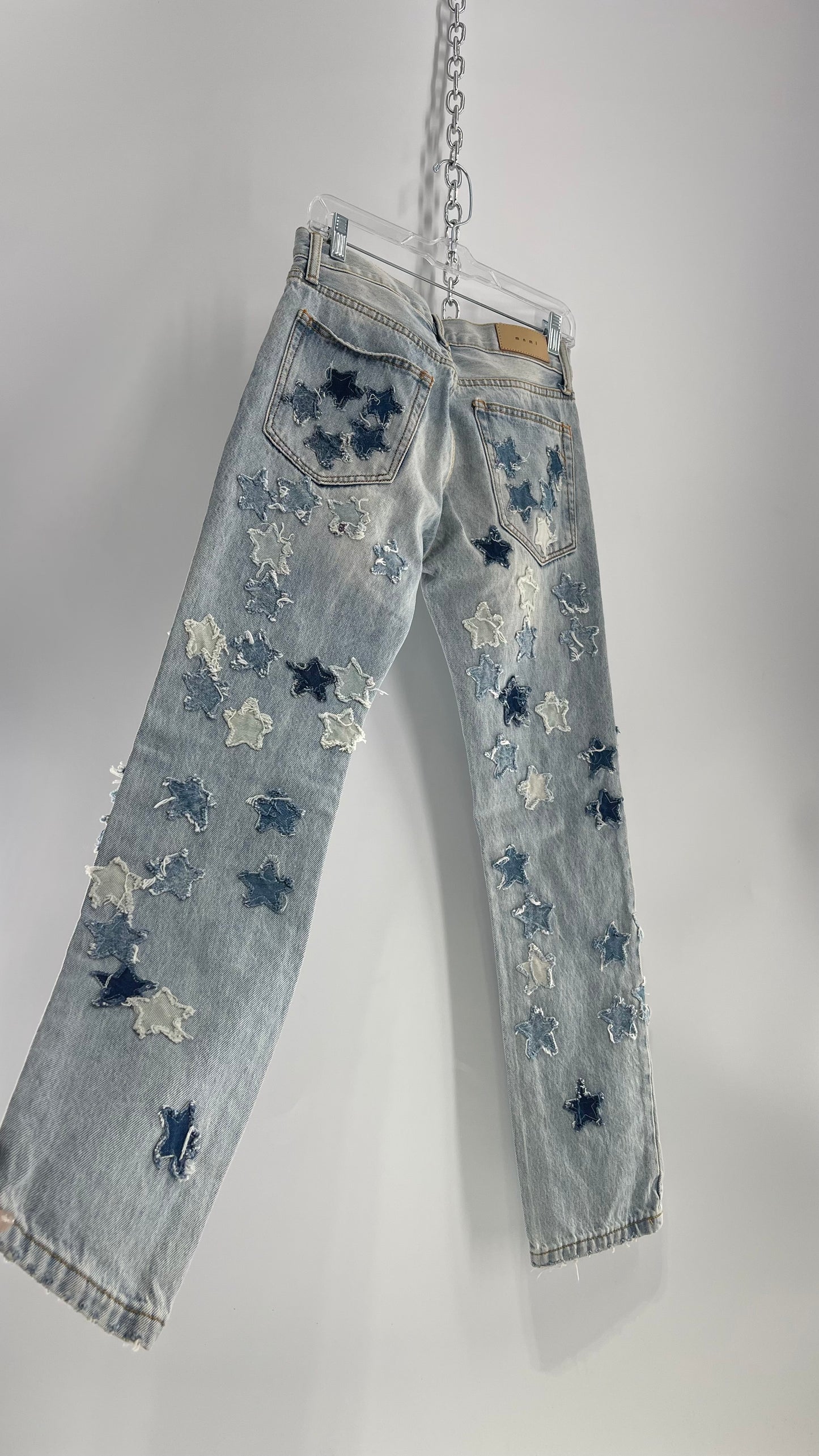 mnml Light Wash Jeans with Mixed Tone Jean Stars (28)