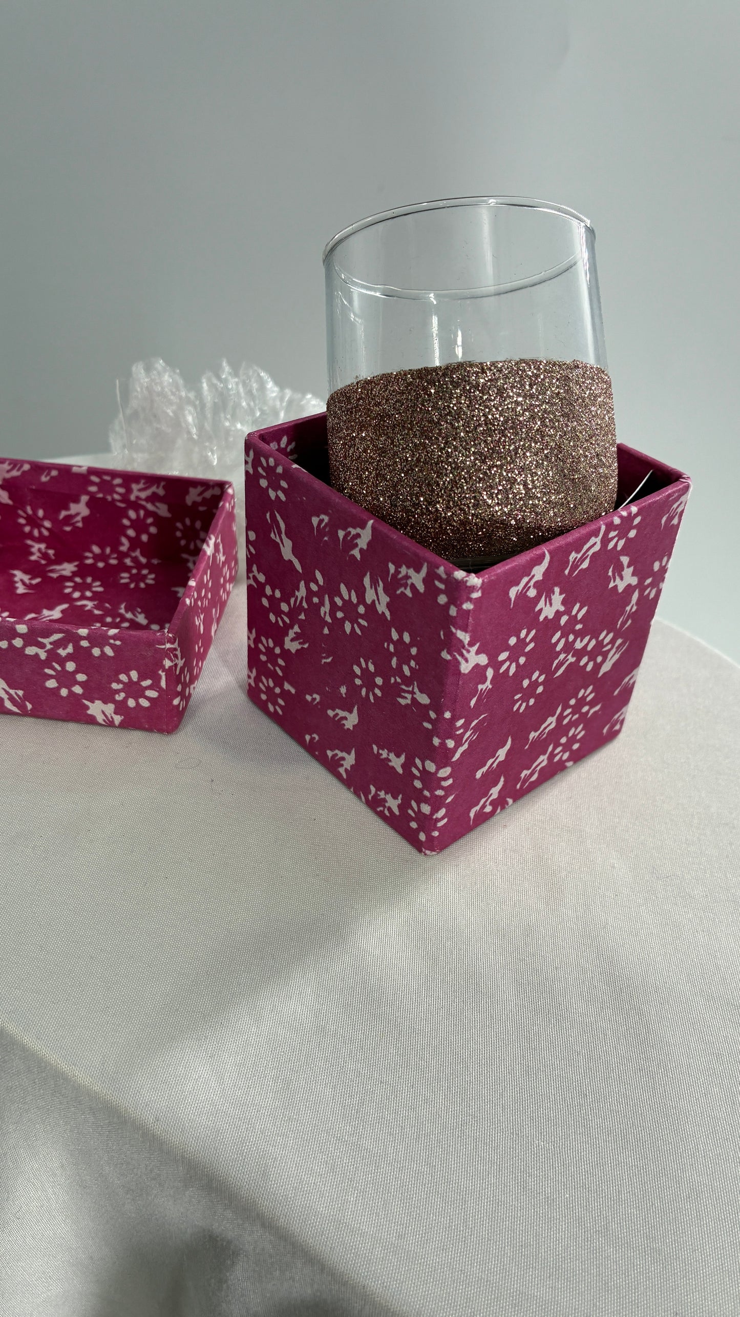Free People Candle Holder or Small Glass Dipped in Glitter