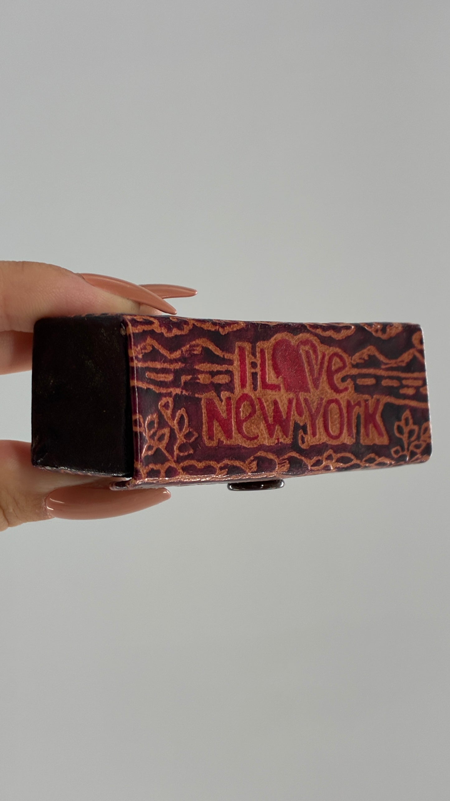 Vintage 1980s I ♥️ NEW YORK Leather Lipstick Case